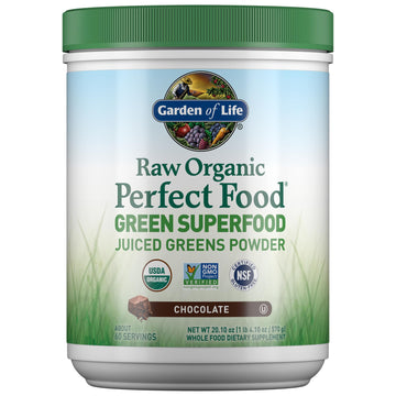 Garden of Life Raw Organic Perfect Food Green Superfood Juiced Greens Powder - Chocolate, 60 Servings, Non-GMO, Gluten Free, Vegan Whole Food Dietary Supplement Plus Probiotics, Enzymes Garden of LifeAu supplements
