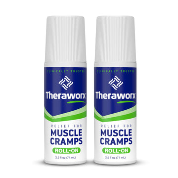 Theraworx Relief for Muscle Cramps Roll-On Fast-Acting Muscle Spasm, Leg Soreness with Magnesium Sulfate - 2.5 oz - 2 Count TheraworxAu supplements