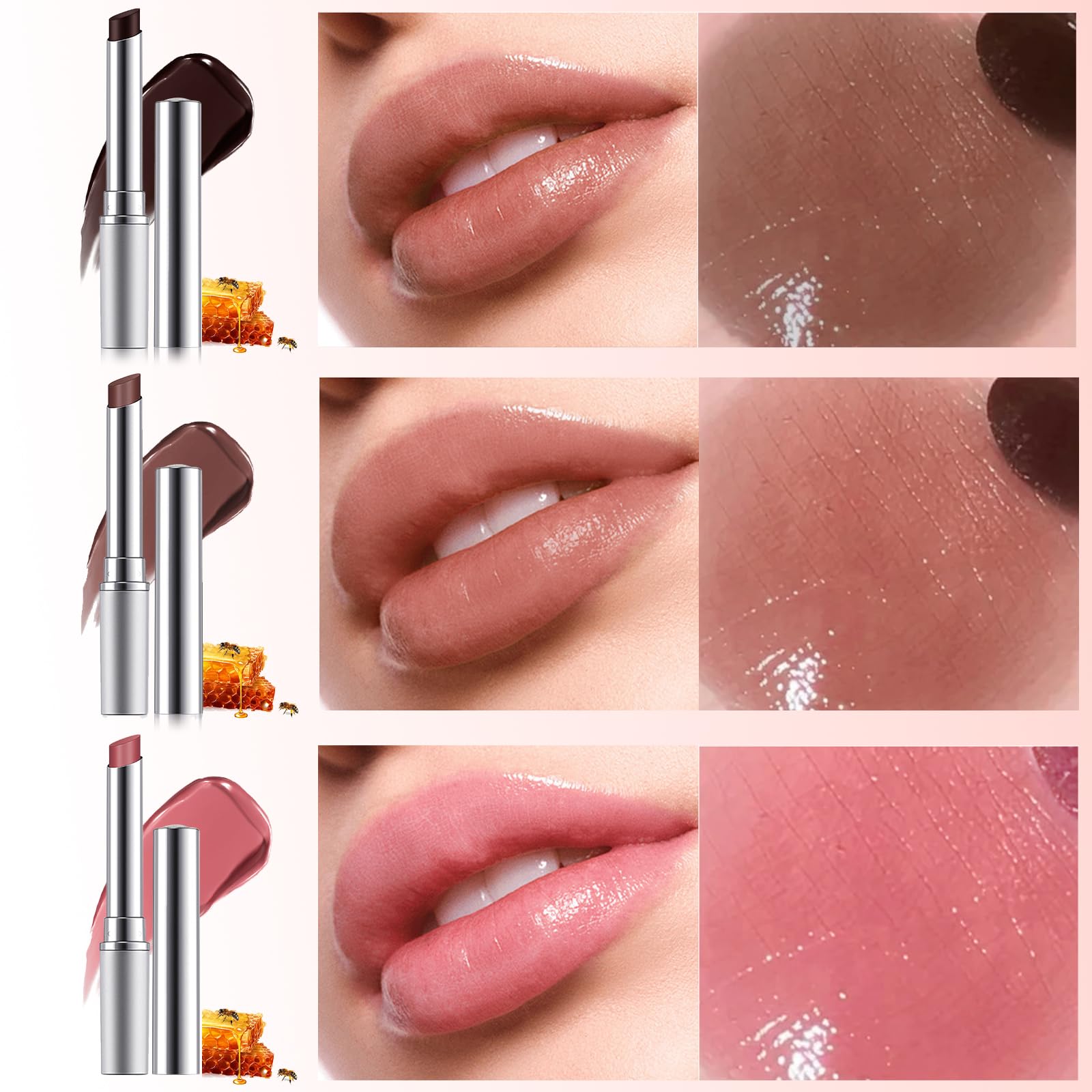 Erinde 2PCS Honey Lipstick Tinted Lip Balm - Hydrating Natural Glossy Lip Balm, Sheer Lightweight Color, Moisturizing Lipstick Makeup Lip Care Balm with a Hint of Natural Black Cherry Tint ErindeAu supplements