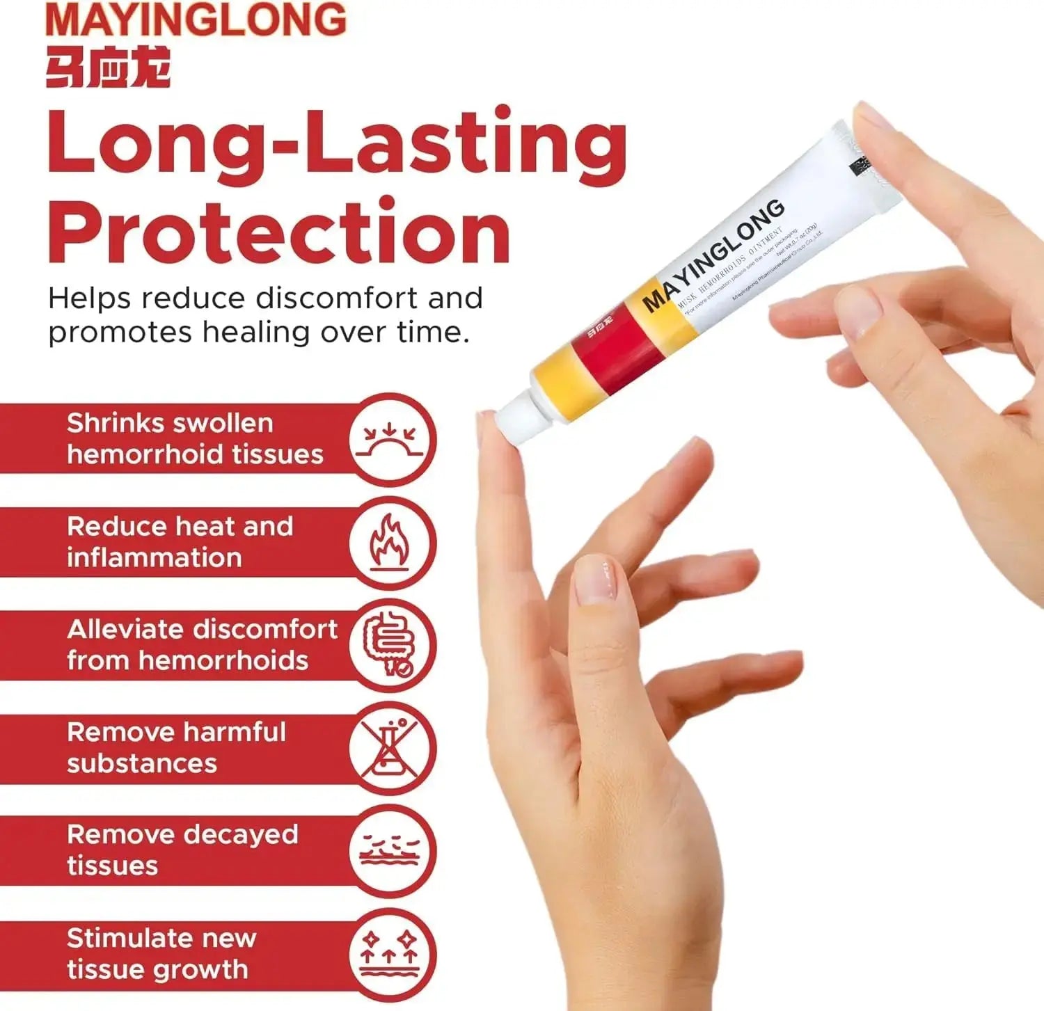 Mayinglong Musk Hemorrhoids Ointment - (20 Grams) Maximum Strength Formula for Hemorrhoidal Fast Relief, Soothes Itching, Burning & Discomfort - Fast-Acting Relief (0.71 oz Tube) MayinglongAu supplements