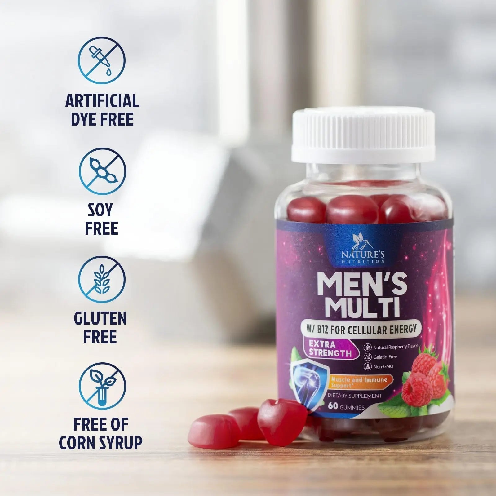 Multivitamin for Men - Complete Daily Mens Multivitamin Gummies with Vitamin D, B Vitamins, Zinc & More - Energy, Memory, Focus & Immune Health Support Nature's NutritionAu supplements