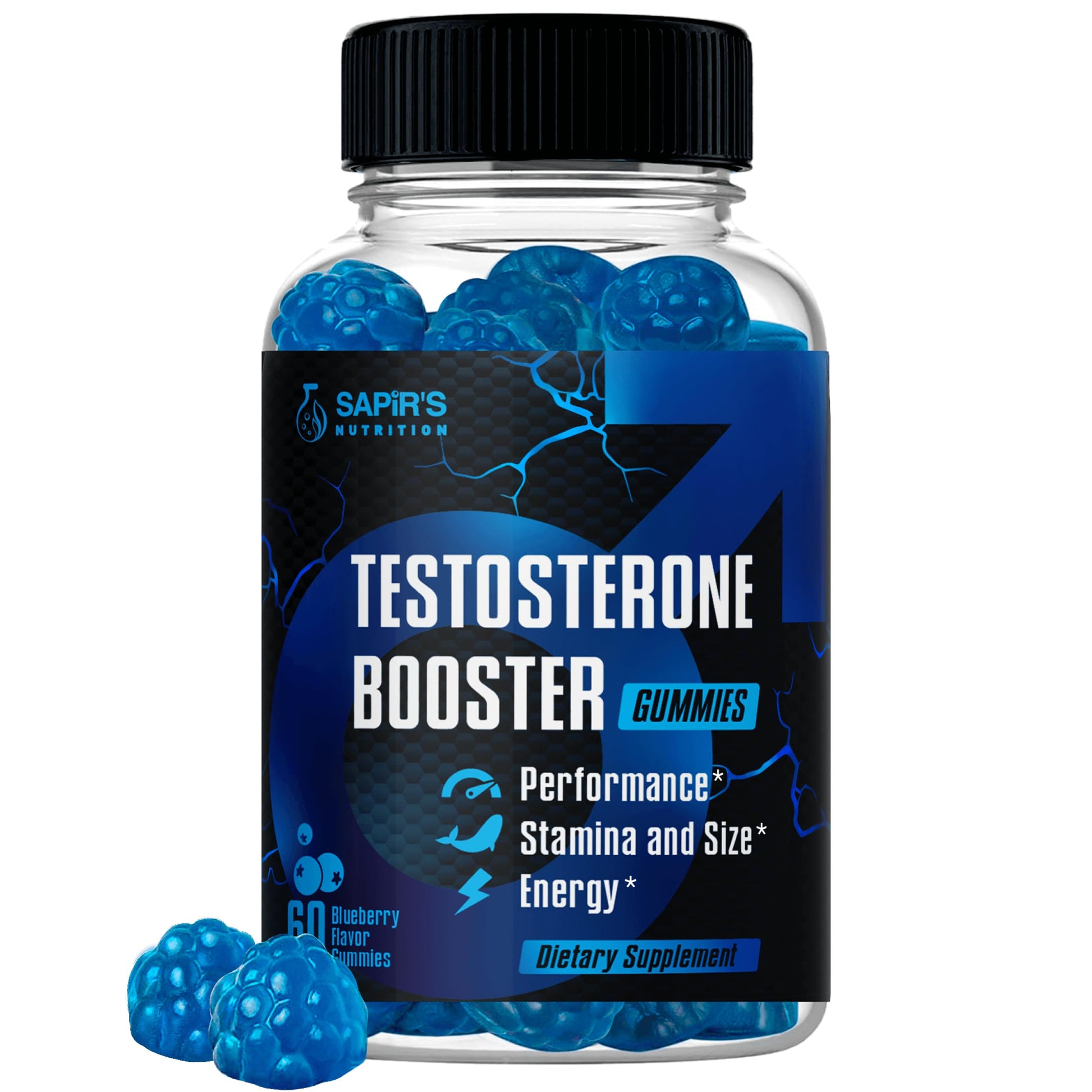 Testosterone Booster Gummies, Male Enhancing Supplement, Add 2 in” Enlargement Gummies for Men , Male Enhancement Chews Energy, Strength, Stamina, Endurance, Performance, Natural Blue Berry Chews Sapir's NutritionAu supplements