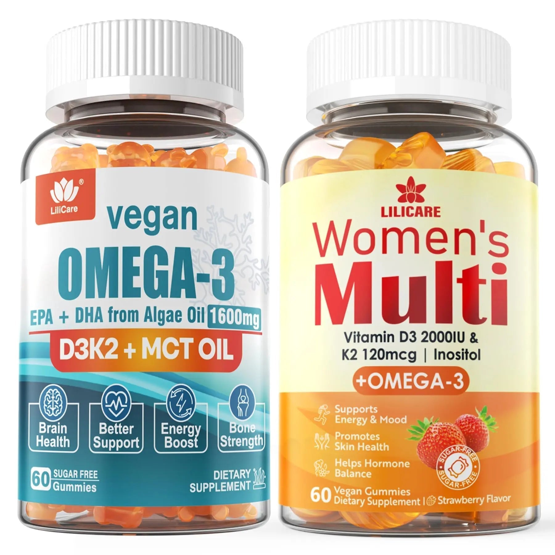 LILICARE Womens Multivitamin Gummies Vegan Omega3 Gummies 1280mg LILICAREAu supplements