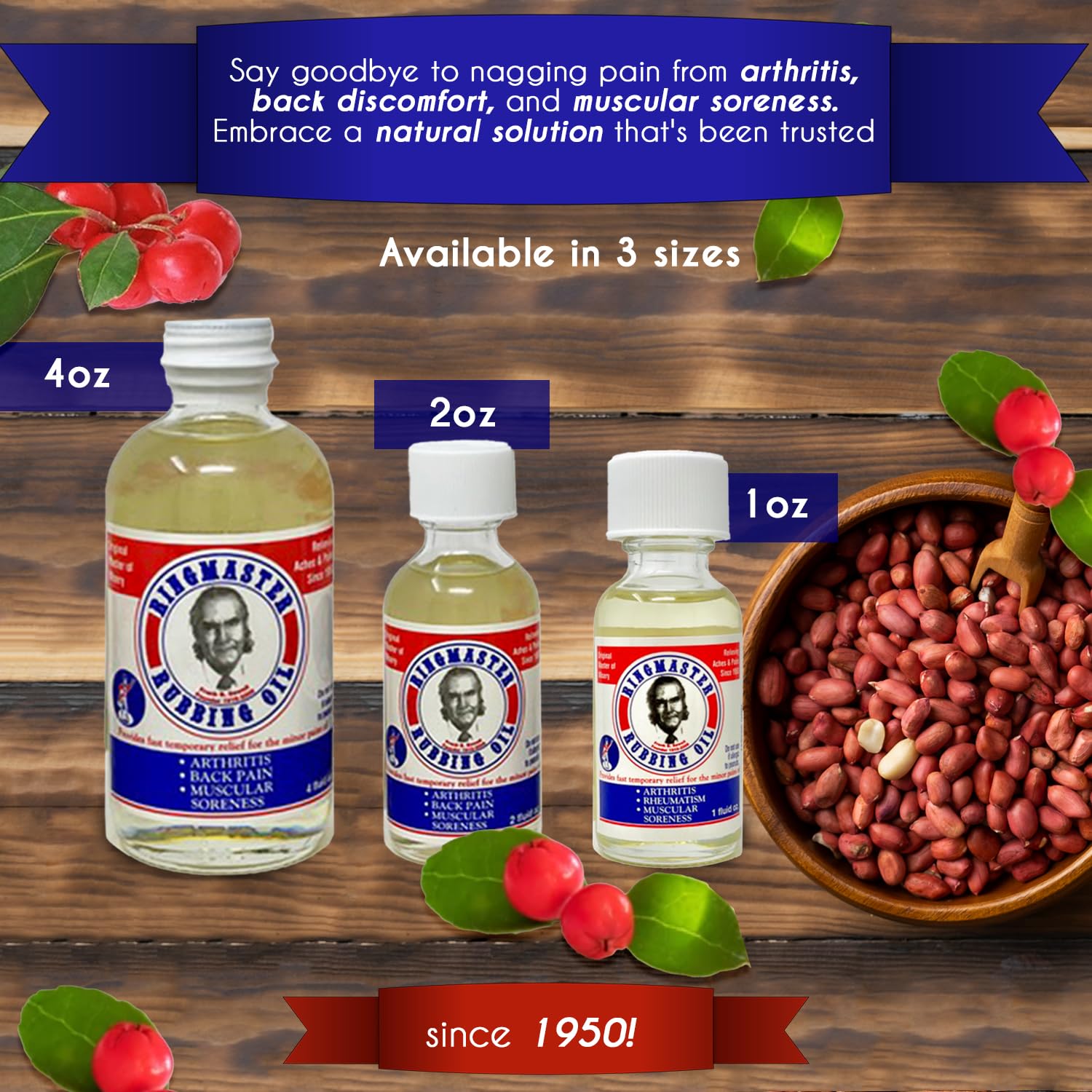 Ringmaster Rubbing Oil Pain Relief Since 1950 Made in USA for Arthritis, Rheumatism, Muscular Joint Soreness (1 oz) Ringmaster Rubbing OilAu supplements