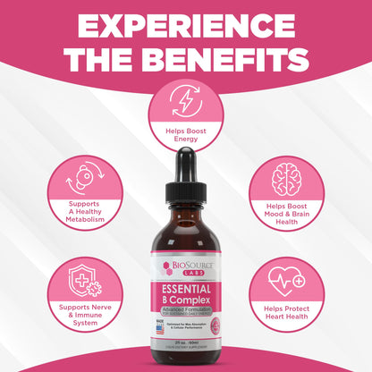 BioSource Labs Essential B Complex - Daily Vegan Vitamin B-Complex Sublingual Liquid BioSource LabsUS supplements