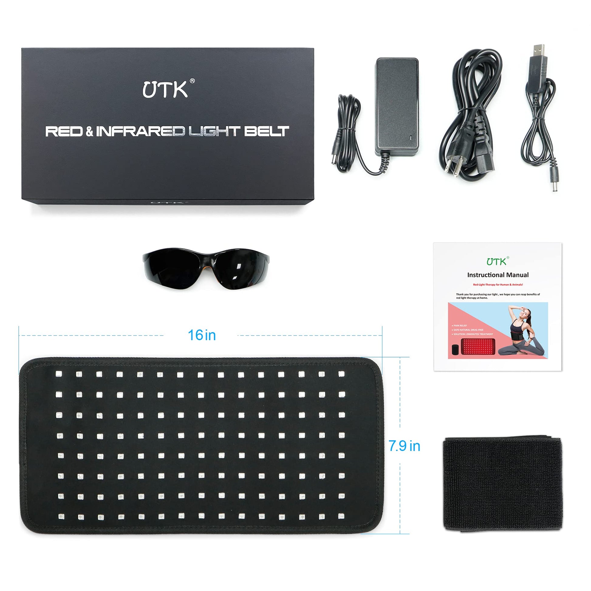 UTK Red Light Therapy Pad for Body Pain Relief, LED 660＆850nm Wearable Wrap Deep Therapy UTKAu supplements