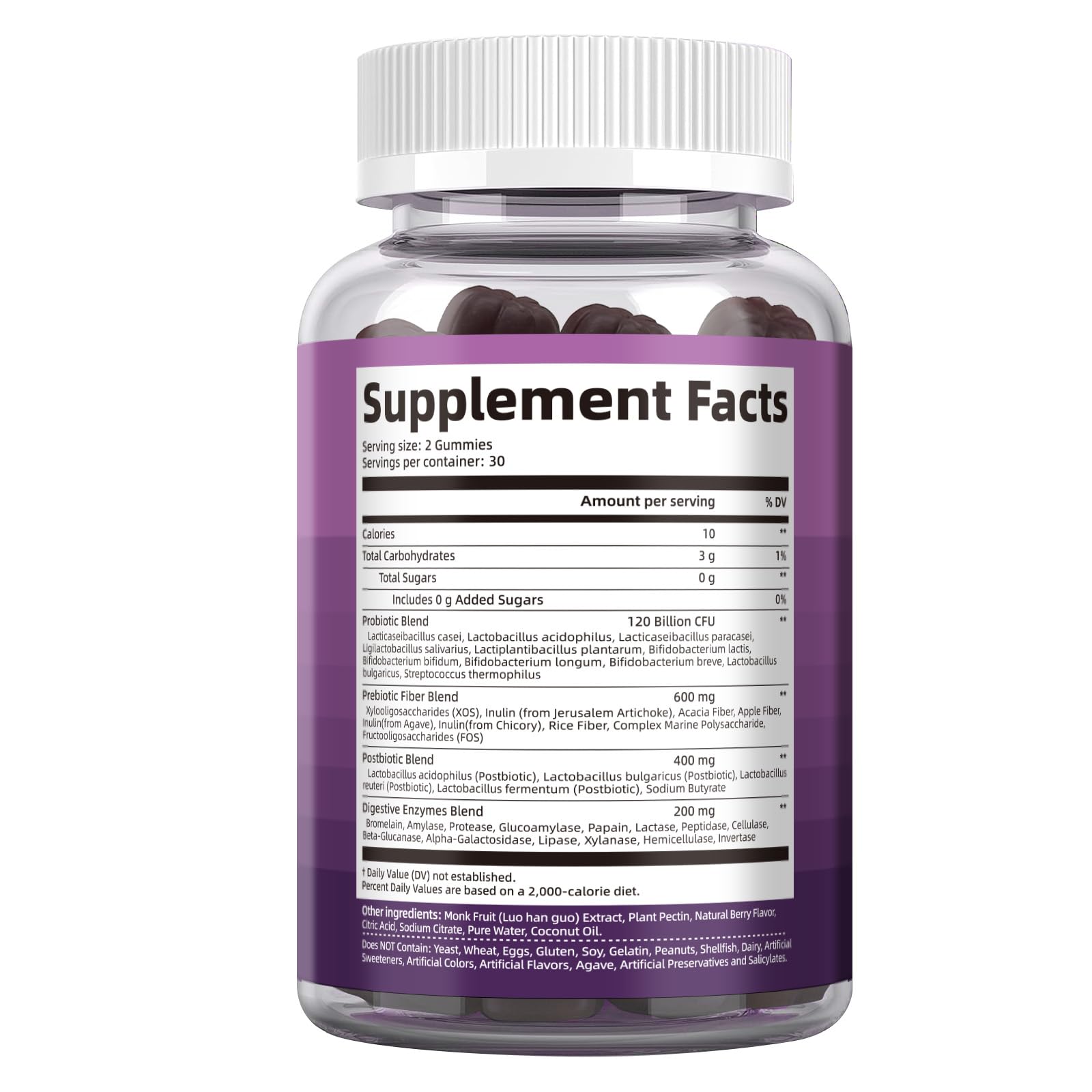 Migcopat Pre Post Probiotics Gummies, 5 in 1 Probiotic Prebiotic Postbiotic Digestive Enzymes with Fiber, 120 Billion CFU Probiotics Complete Gut Support, Sugar Free, Vegan, BlackBerry Flavor, 60 Cts MigcopatAu supplements