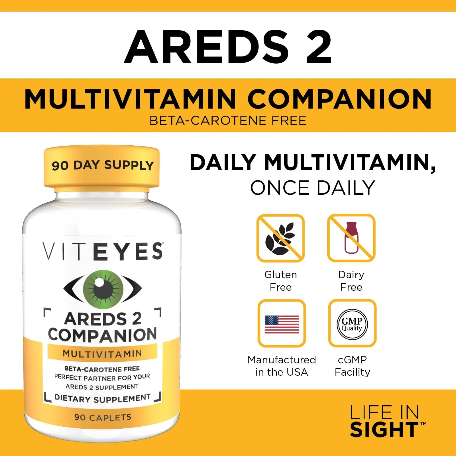 Viteyes Classic AREDS 2 Companion Beta-Carotene Free Multivitamin Supplement, Comprehensive Multivitamin Formula ViteyesAu supplements