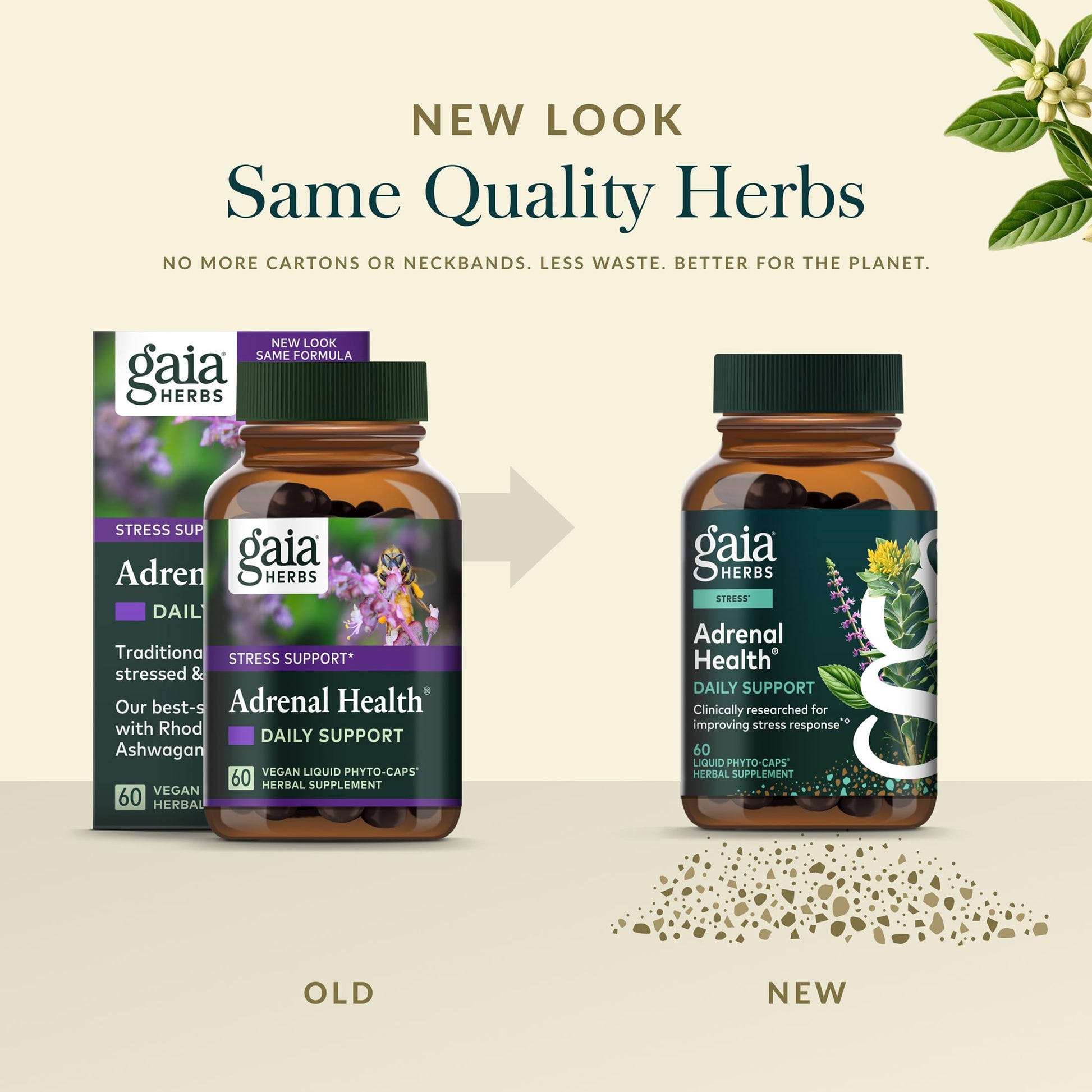 Gaia Herbs Adrenal Health Daily Support - Herbal Supplement with Ashwagandha, Holy Basil & Schisandra - Help Maintain Healthy Energy & Stress Levels* - 60 Vegan Liquid Phyto-Caps (30 Servings) Gaia HerbsAu supplements
