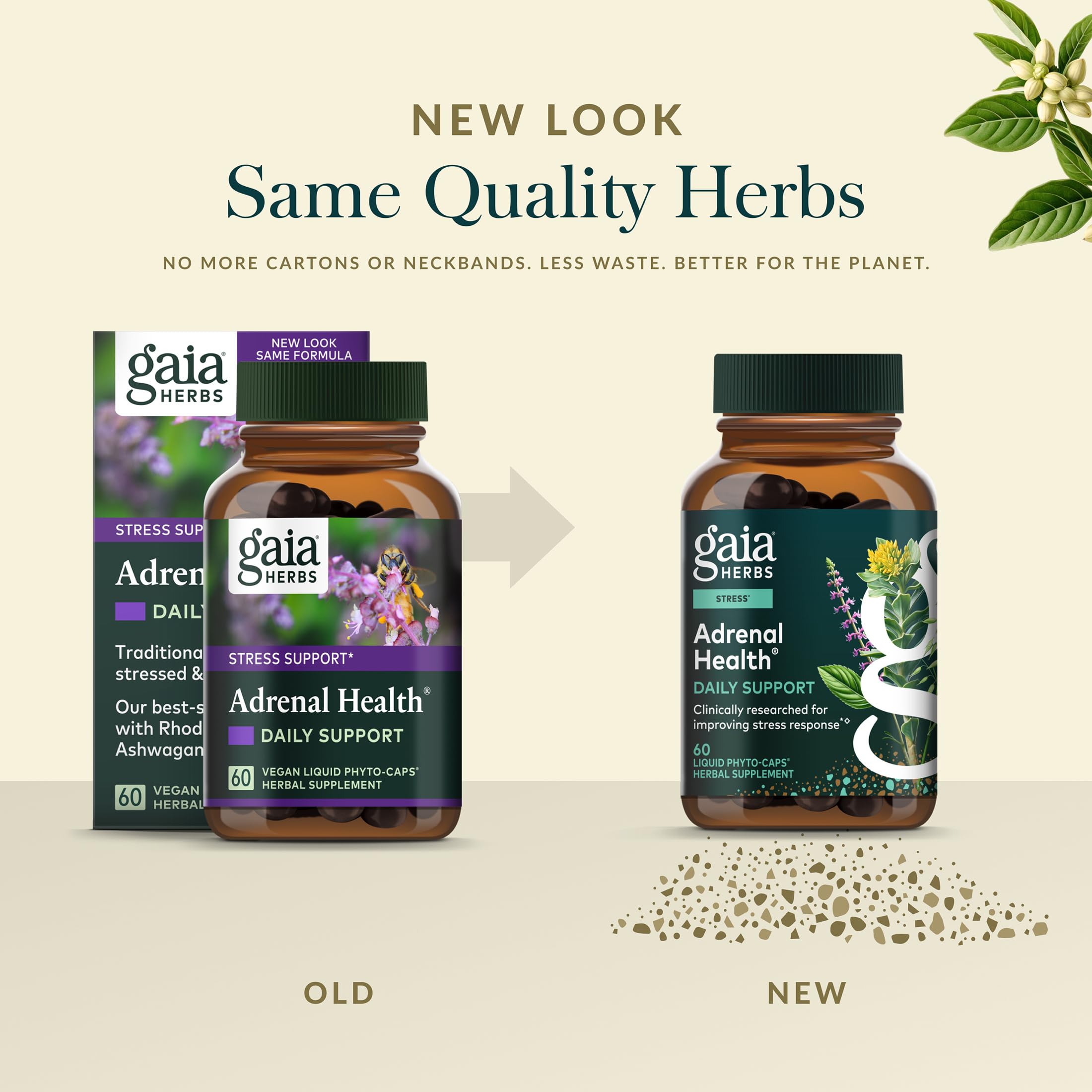 Gaia Herbs Adrenal Health Daily Support - Herbal Supplement with Ashwagandha, Holy Basil & Schisandra - Help Maintain Healthy Energy & Stress Levels* - 60 Vegan Liquid Phyto-Caps (30 Servings) Gaia HerbsAu supplements