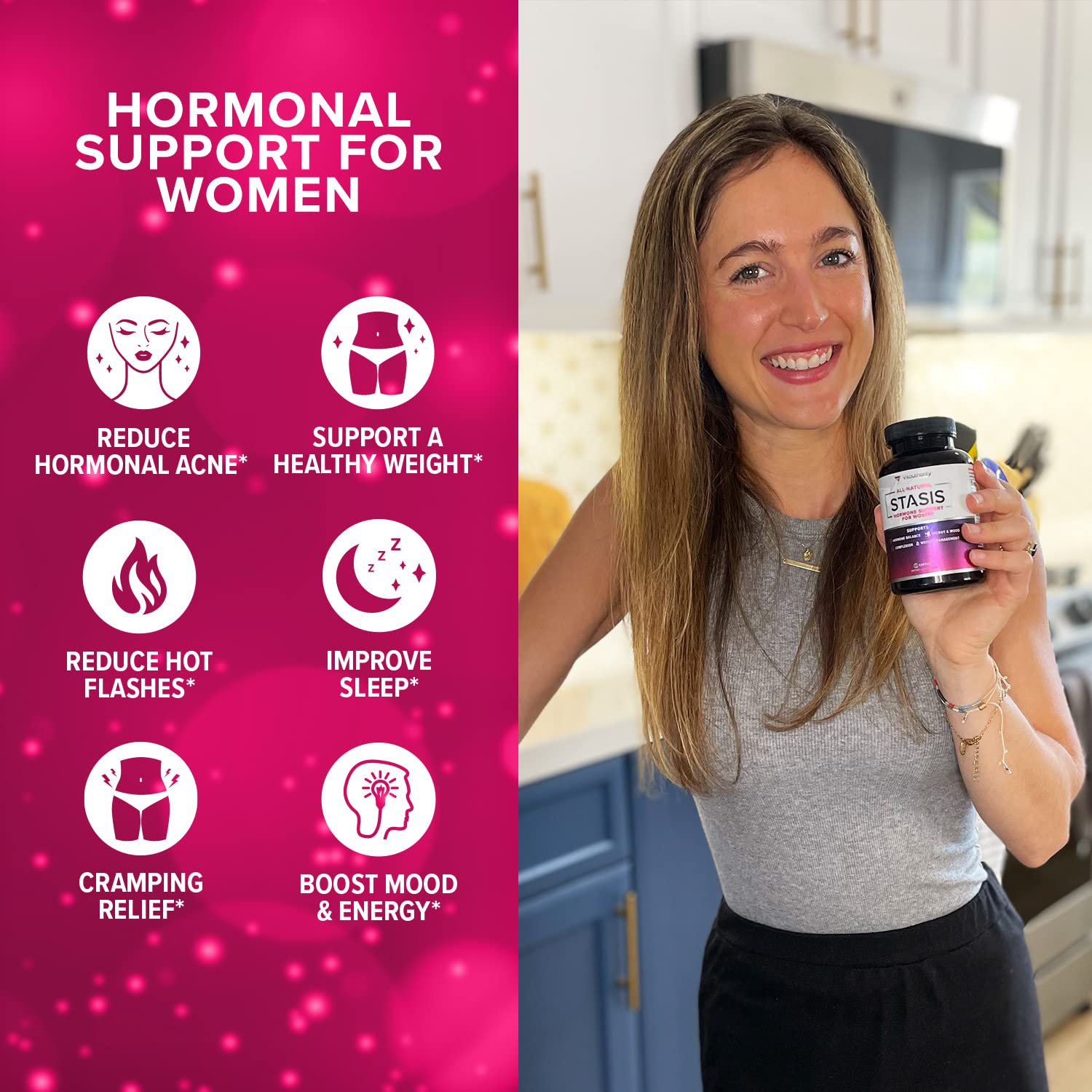Myo-Inositol D-Chiro Women's Hormone Balance Supplement - 40:1 Myo-Inositol & D-ChiroInositol Blend with DIM for Hormone Balance for Women - Health Vitamins for Skin, Energy, & Cycle Support (1 Month) VitauthorityAu supplements