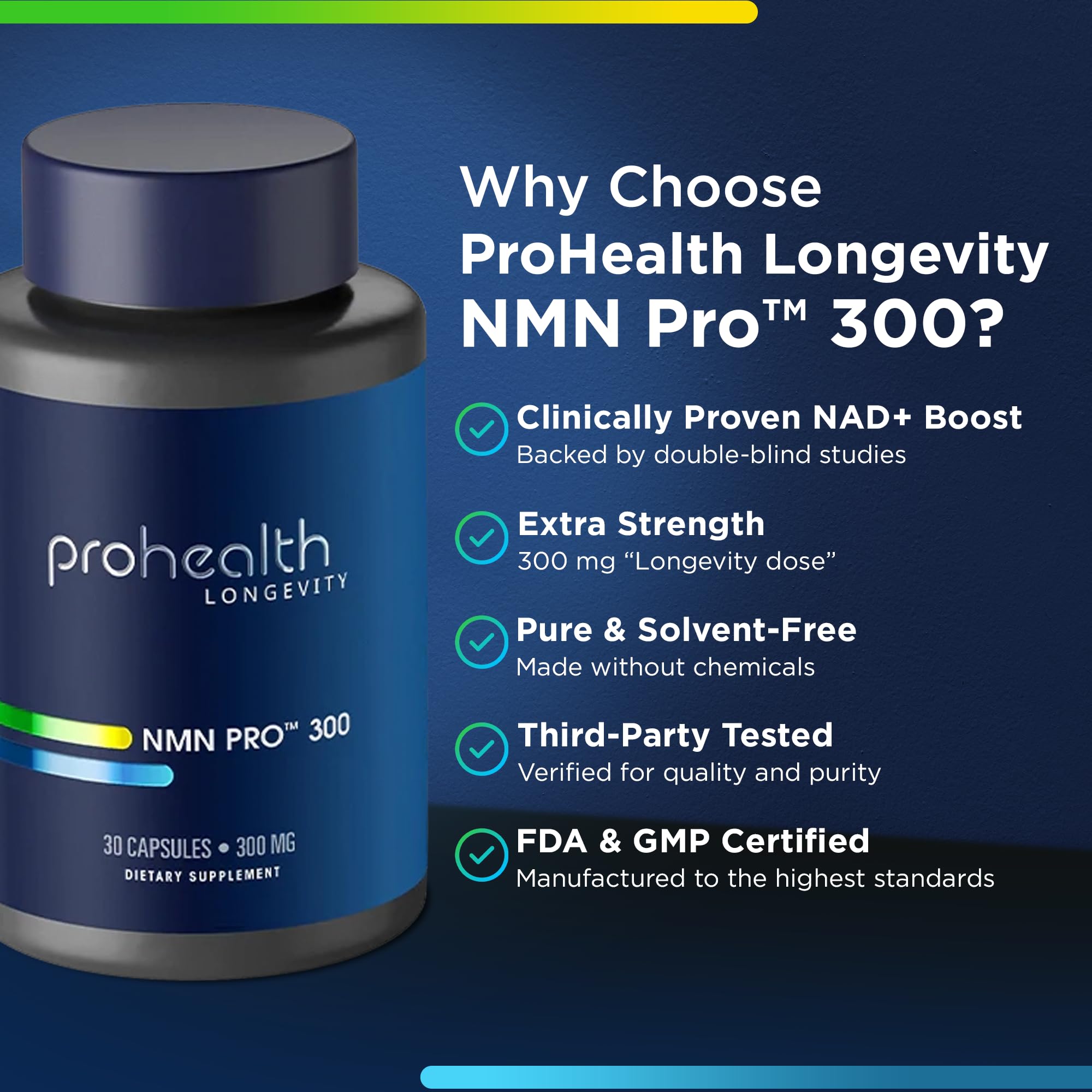 ProHealth NMN Pro 300 (30 Capsules) Clinically Studied Uthever® NMN. NAD+ Precursor for Cellular Energy, Mitochondrial Support & Healthy Aging. USA Manufactured, Triple Lab-Tested ProHealthAu supplements