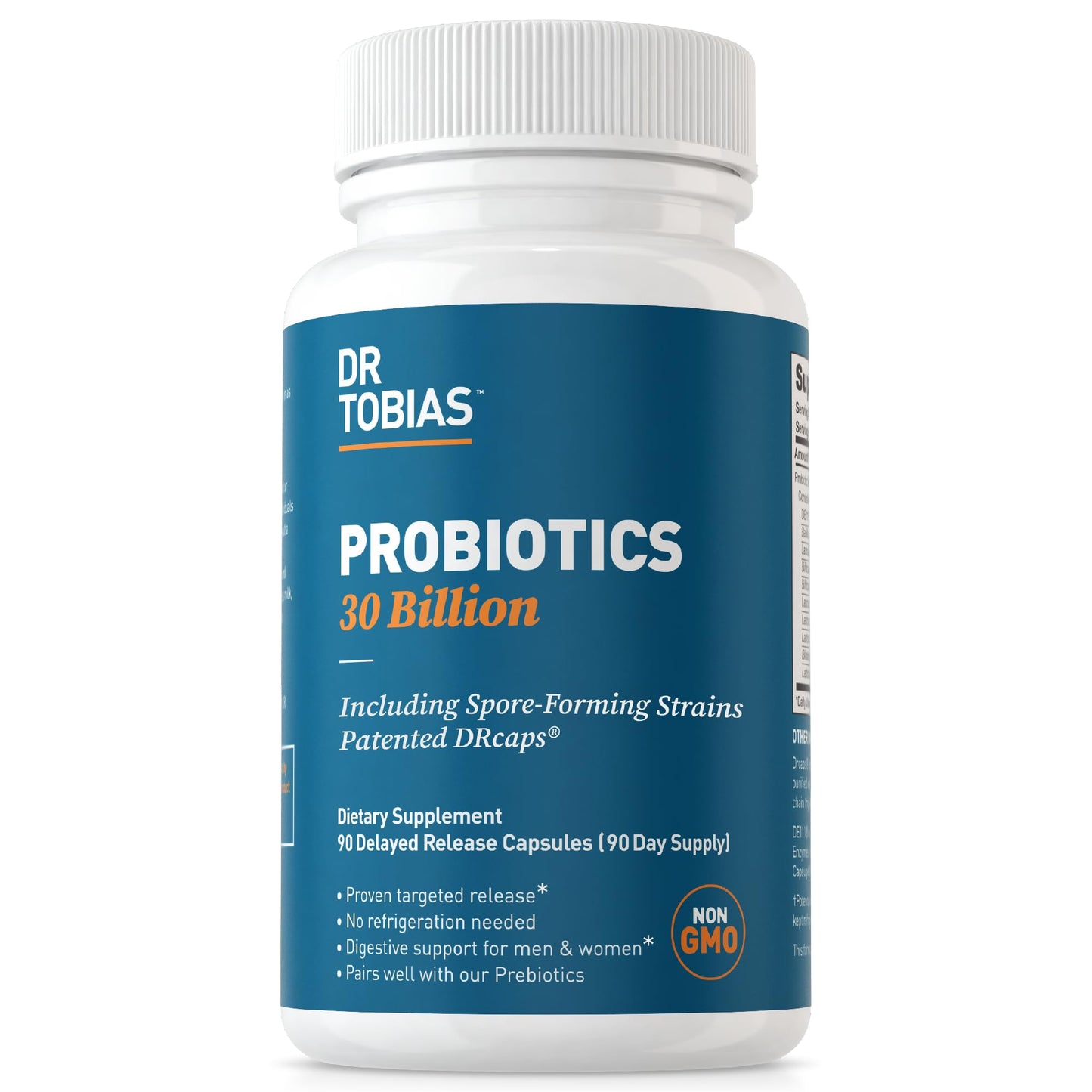 Dr. Tobias Probiotics 30 Billion, 10 Strains, 30 Billion CFU's, Targeted Release Probiotics Dr. TobiasUS supplements