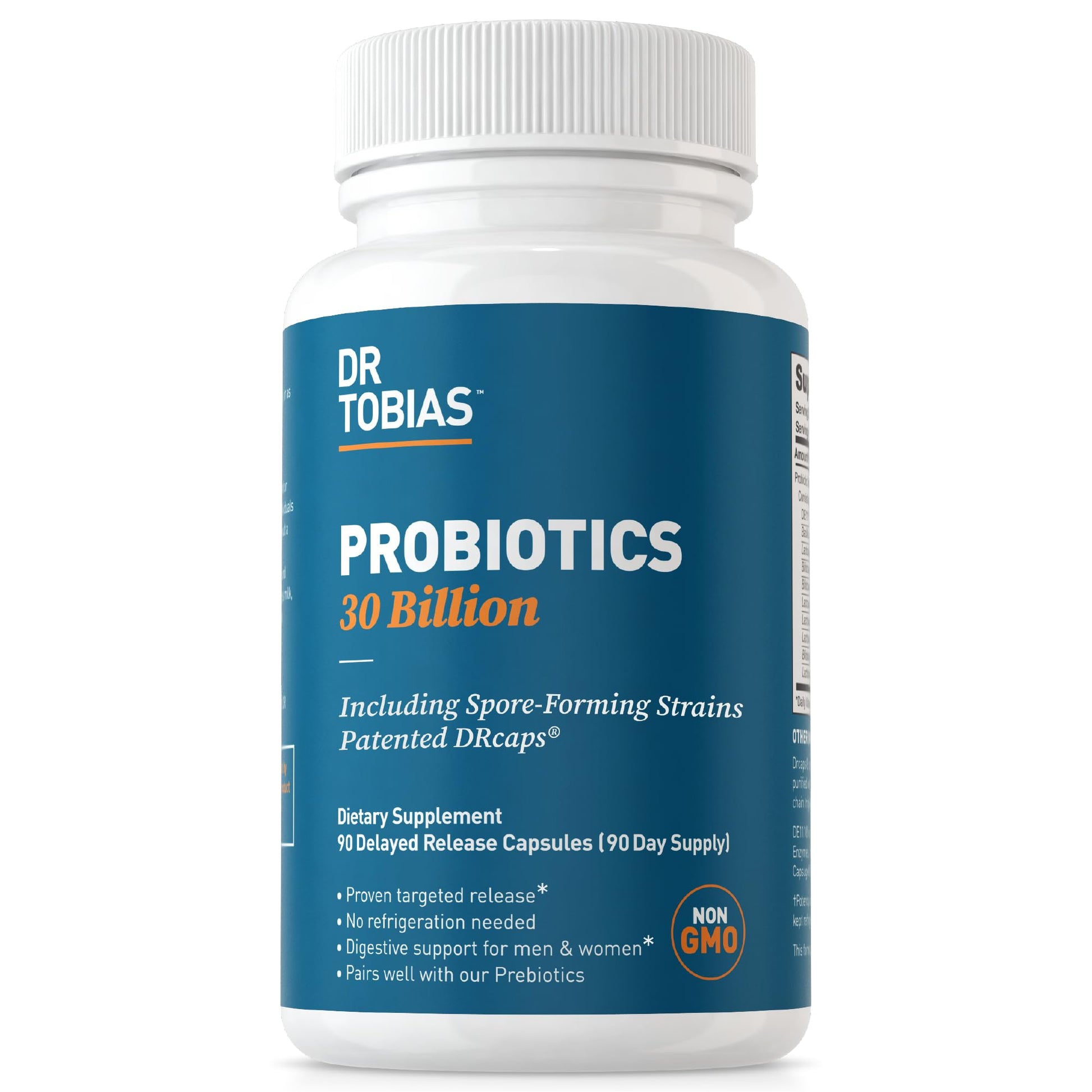 Dr. Tobias Probiotics 30 Billion, 10 Strains, 30 Billion CFU's, Targeted Release Probiotics Dr. TobiasUS supplements