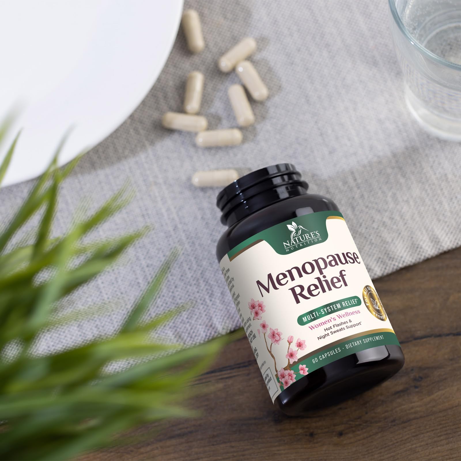 Menopause Supplement for Women - Natural Menopause Relief Support for Mild Hot Flashes & Night Sweats - Best Probiotics for Women, Dong Quai, Black Cohosh, Ashwagandha - Bottled in USA - 60 Capsules Nature's NutritionAu supplements
