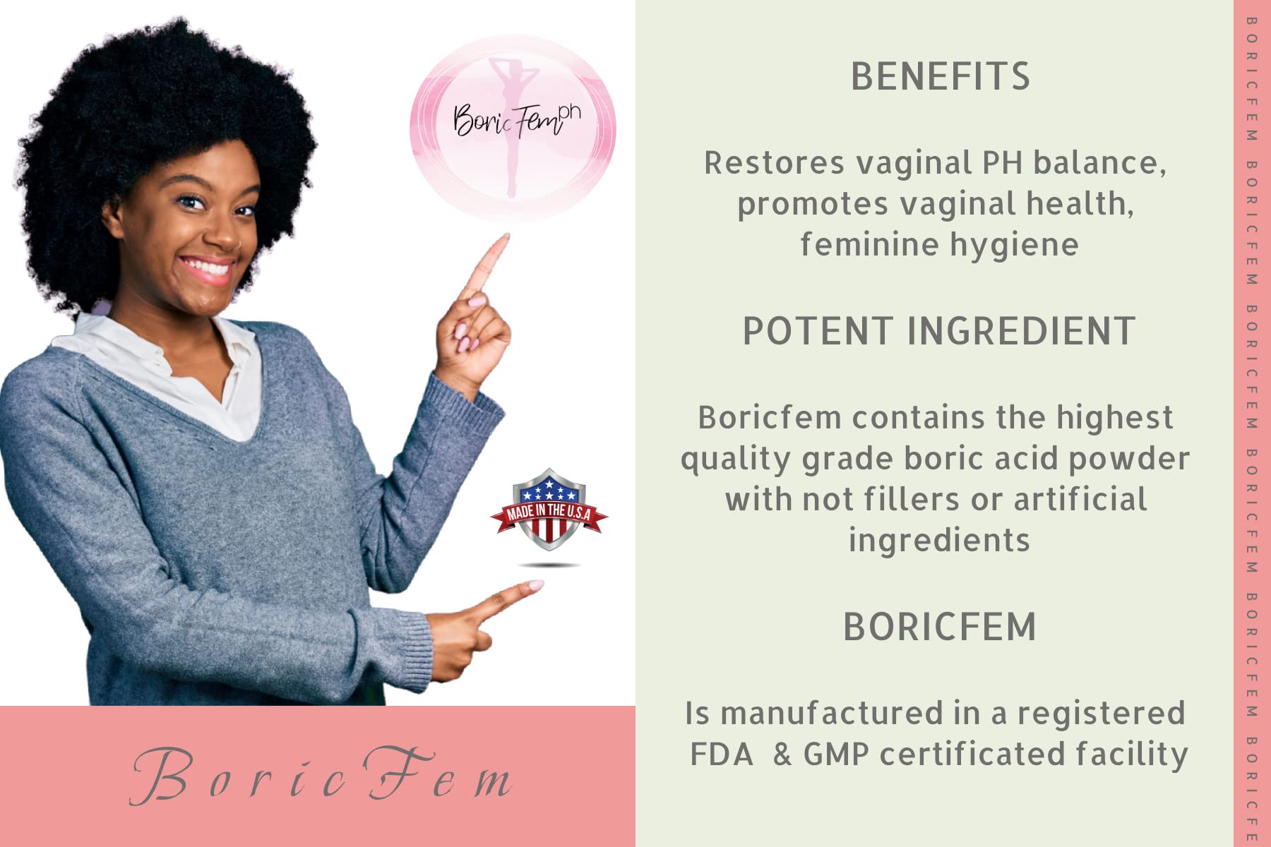 N'More Boric Acid Vaginal Suppositories- 100% Pure - Made in USA- Boricfem Vaginal Health Supplement N'MoreAu supplements