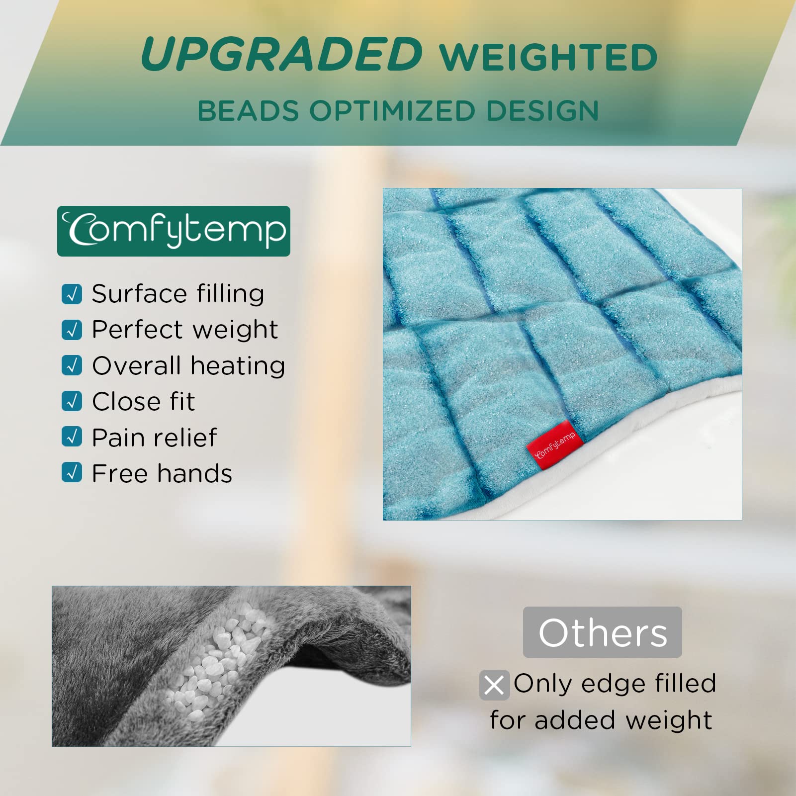 Weighted Heating Pad for Neck and Shoulders, Comfytemp 2.2lb Large Electric Heated Neck ComfytempAu supplements