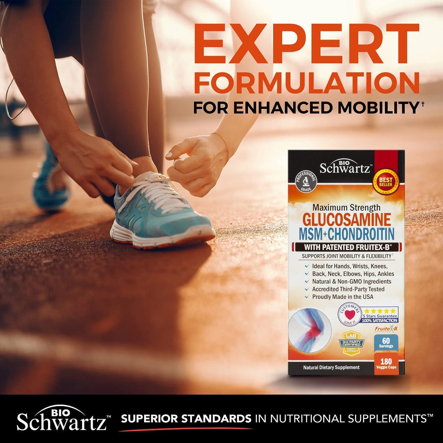 Glucosamine Chondroitin MSM 2110mg - Joint Support Supplement with Turmeric BioSchwartzUS supplements