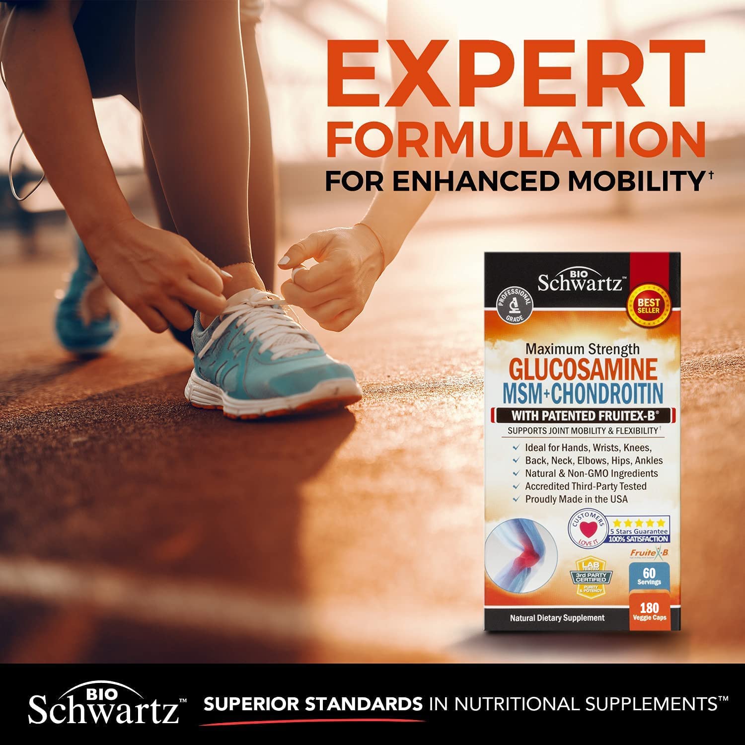 Glucosamine Chondroitin MSM 2110mg - Joint Support Supplement with Turmeric BioSchwartzUS supplements