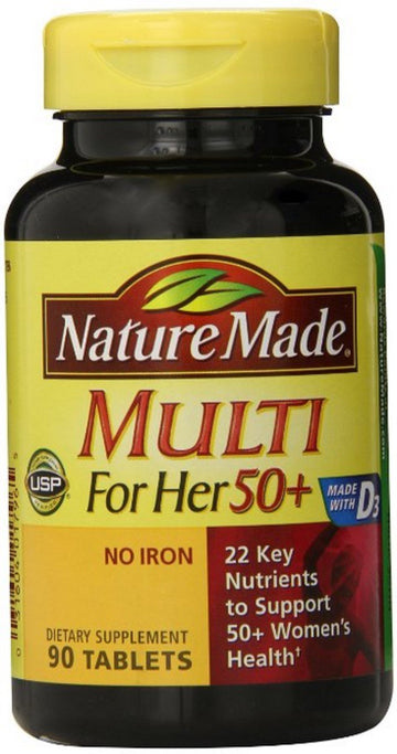 Nature Made Multi for Her 50+ Vitamin/Mineral Tablets 90 ea (Pack of 5) Nature MadeUS supplements