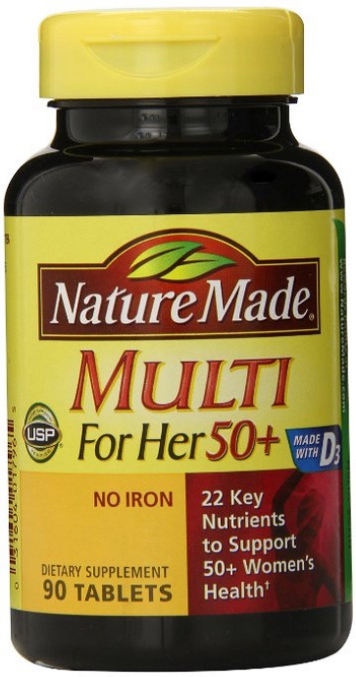 Nature Made Multi for Her 50+ Vitamin/Mineral Tablets 90 ea (Pack of 5) Nature MadeUS supplements