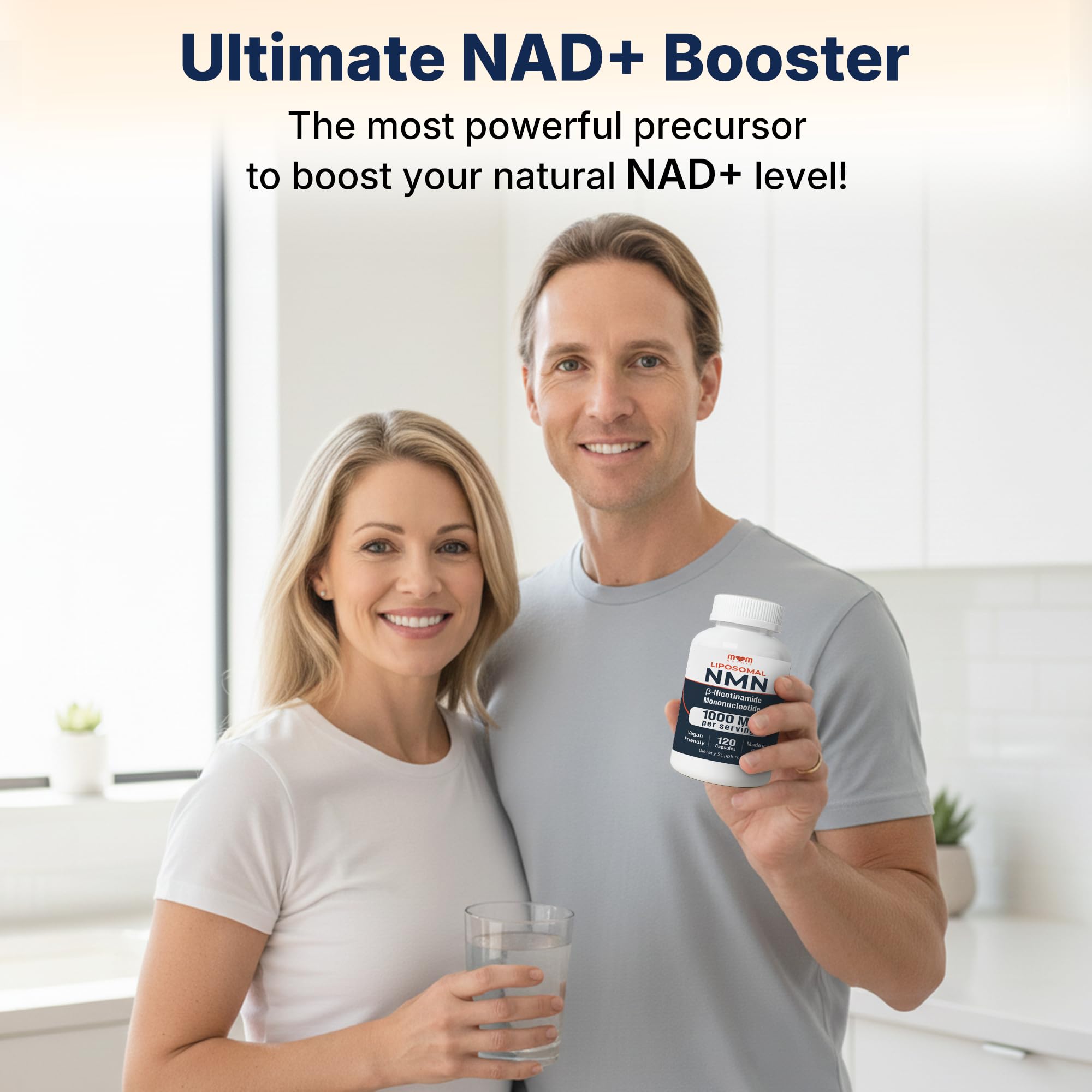 NMN Supplement 1000 mg Pure Nicotinamide Mononucleotide - NAD Precursor for Energy, Cellular Renewal & Longevity Support - Mitochondrial Support 120 Capsules - Vegan, Non GMO, Gluten Free MOM NUTRIXAu supplements