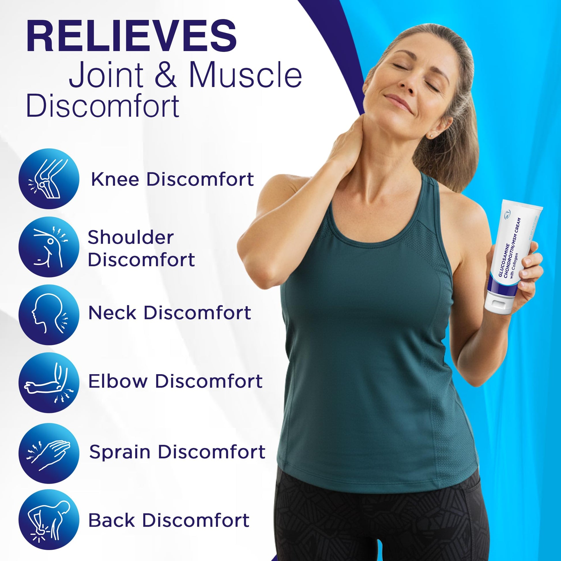 Dr. T Glucosamine Chondroitin Cream - Premium Formula with MSM and Collagen for Joint and Muscle Discomfort - Maintains Joint Strength, Flexibility & Muscle Mobility - 4.23 oz / 120g (2 Pack) Dr. TAu supplements