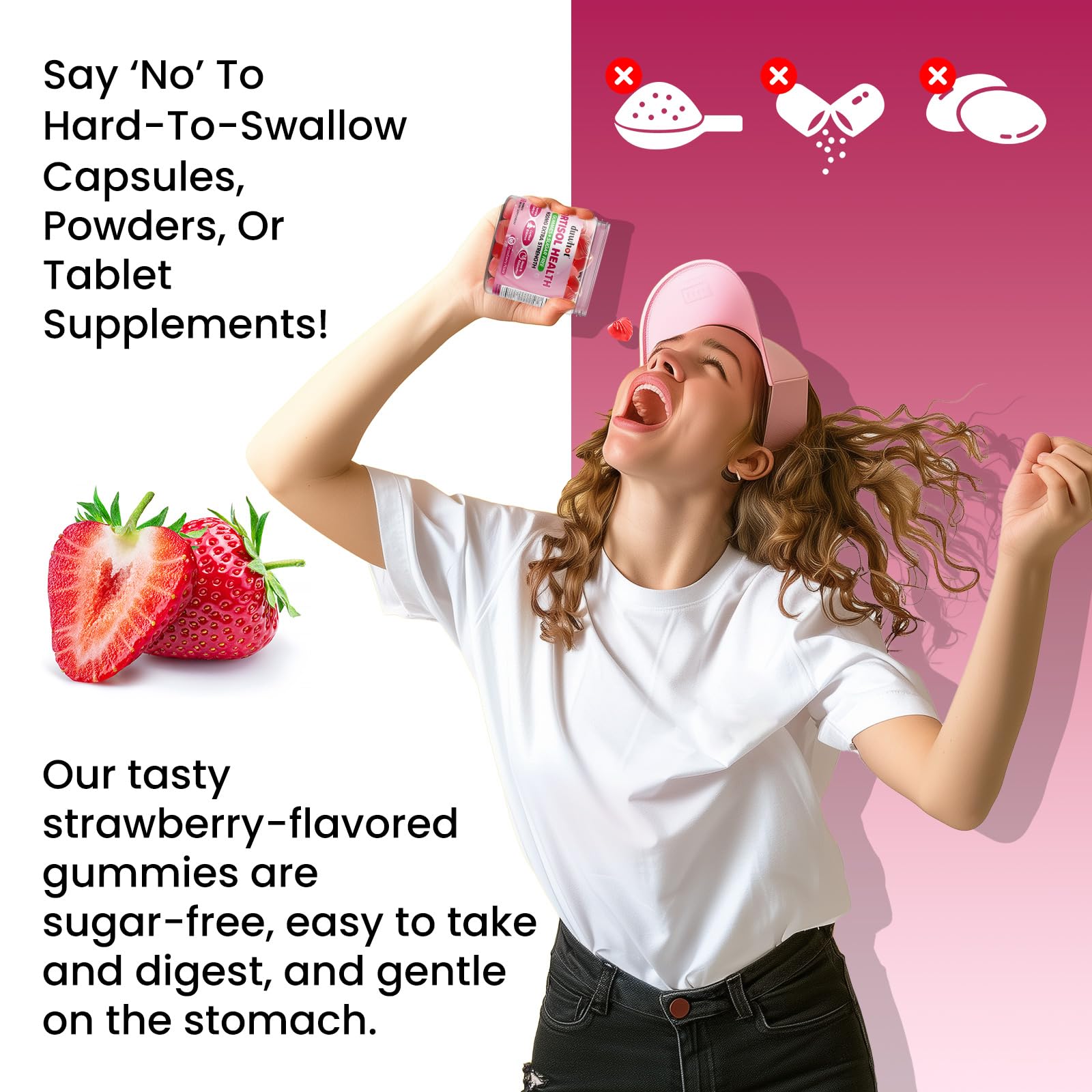 duwhot Cortisol Gummies, 15 in 1 Lower Cortisol Supplements for Women, w. Ashwagandha, Magnesium, Phosphatidylserine, Folate for Hormone Balance, Mood, Focus, Sleep Support, Sugar Free, Vegan, 60 duwhotAu supplements