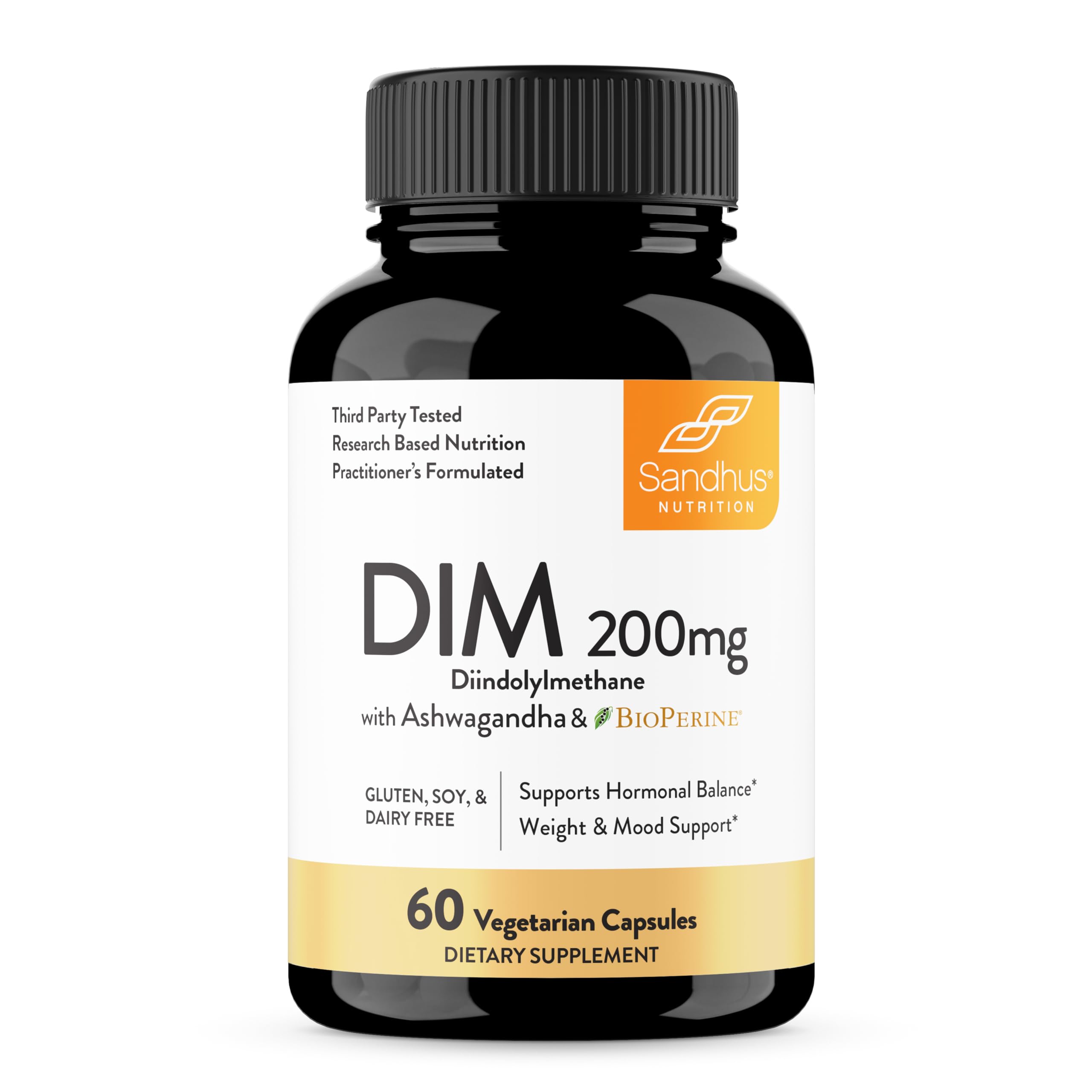 Sandhu's DIM Supplement 200 mg -60 Capsules - Diindolymethane with Ashwagandha & Bioperine Hormone Balance for Women & Men, Hormonal Acne Supplements Sandhu'sAu supplements