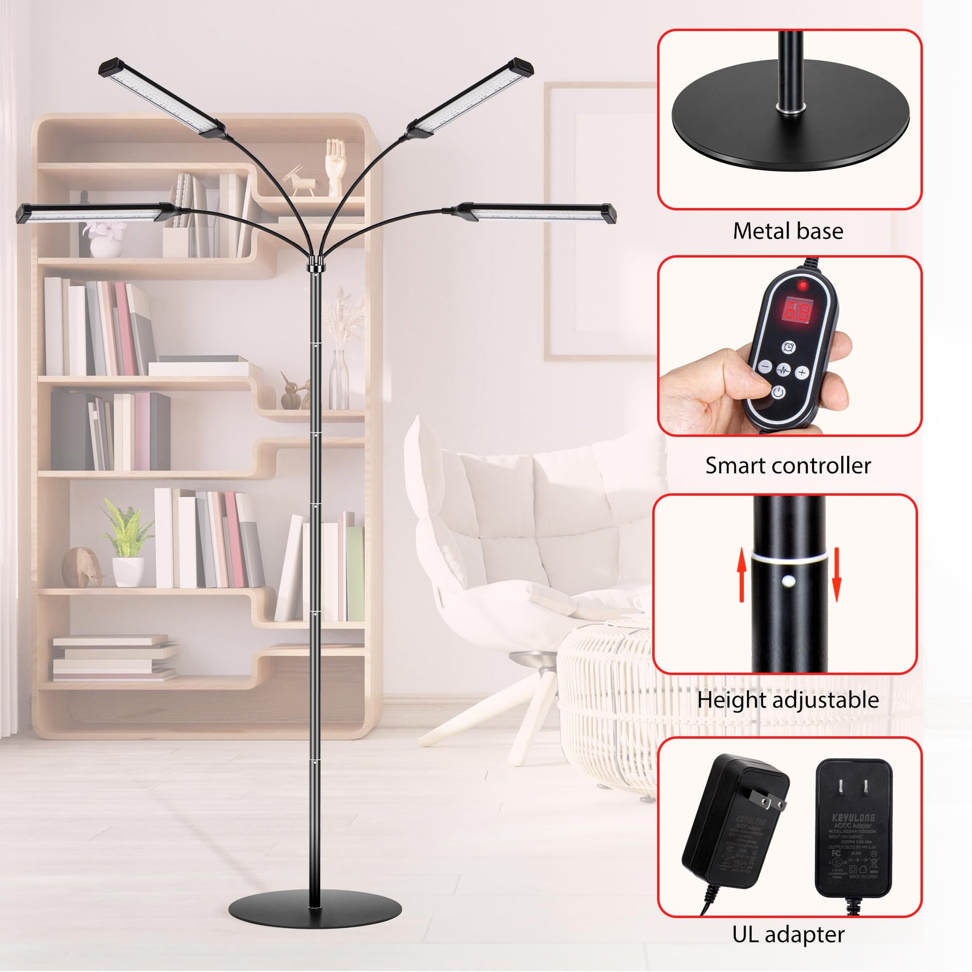 Dexnump Red Light Therapy for Face, 324 LEDs Red Light Therapy Lamp Height Free Adjustment Infrared DexnumpAu supplements