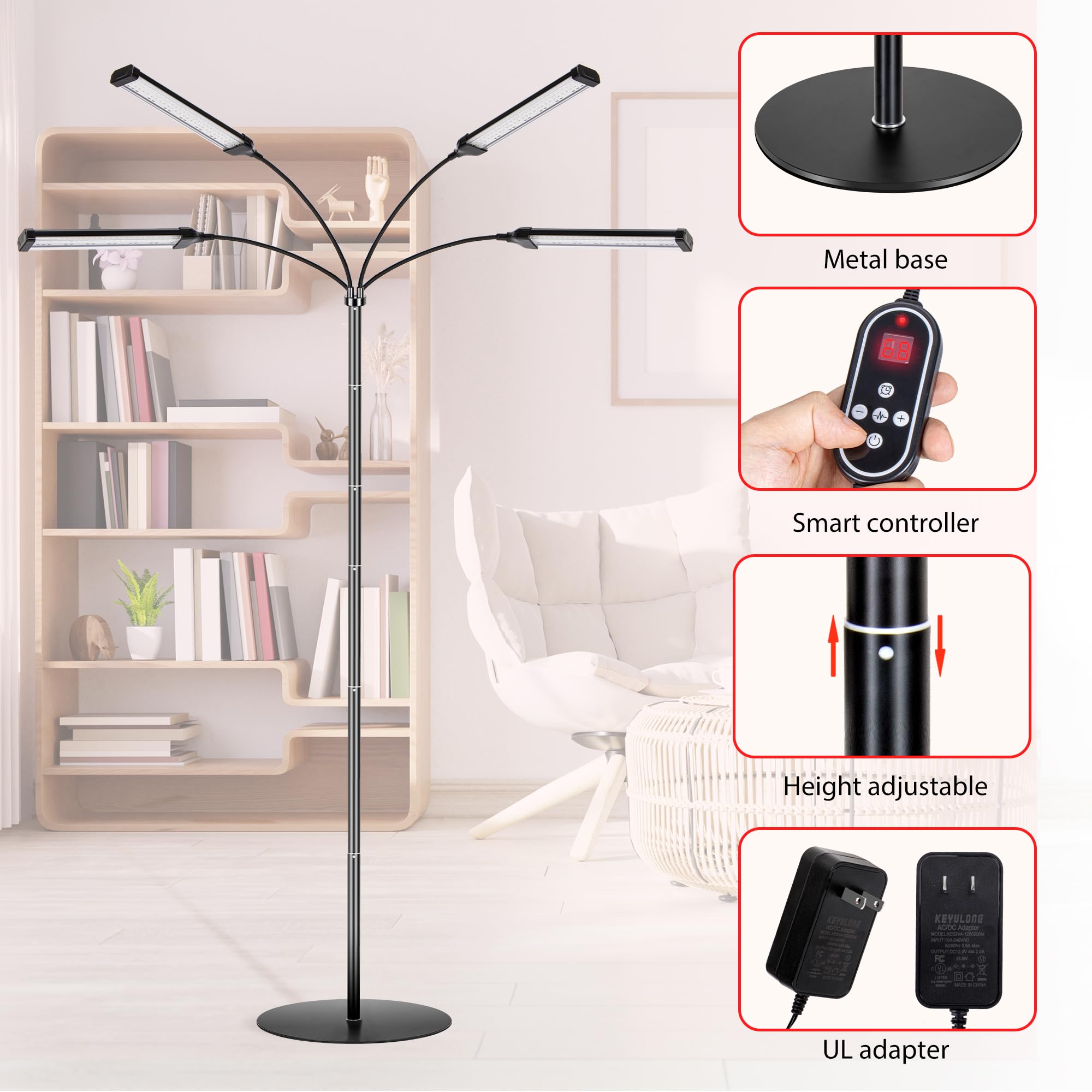 Dexnump Red Light Therapy for Face, 324 LEDs Red Light Therapy Lamp Height Free Adjustment Infrared DexnumpAu supplements