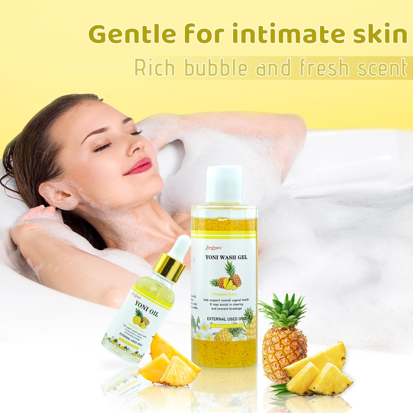 forvirness Natural Yoni Wash Yoni Oil Set, Cleanse - Remove Odor - ph Balance Feminine Wash forvirnessAu supplements