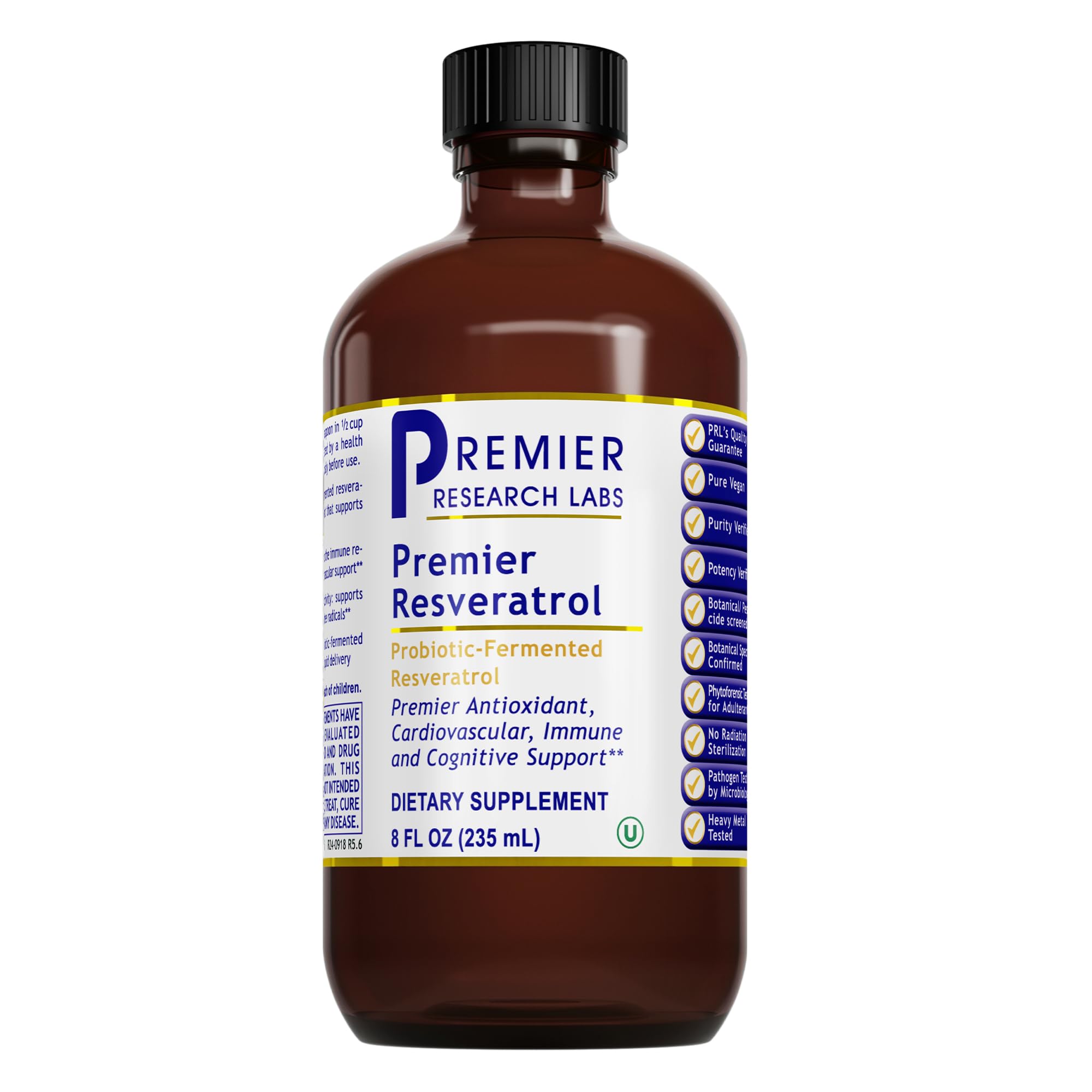Premier Research Labs Resveratrol - Resveratrol Liquid Supplement, Trans Resveratrol, Antioxidant Support for Heart Health & Blood Flow, Aging Support, 180 mg Per Teaspoon - 8 Fl Oz Premier Research LabsAu supplements