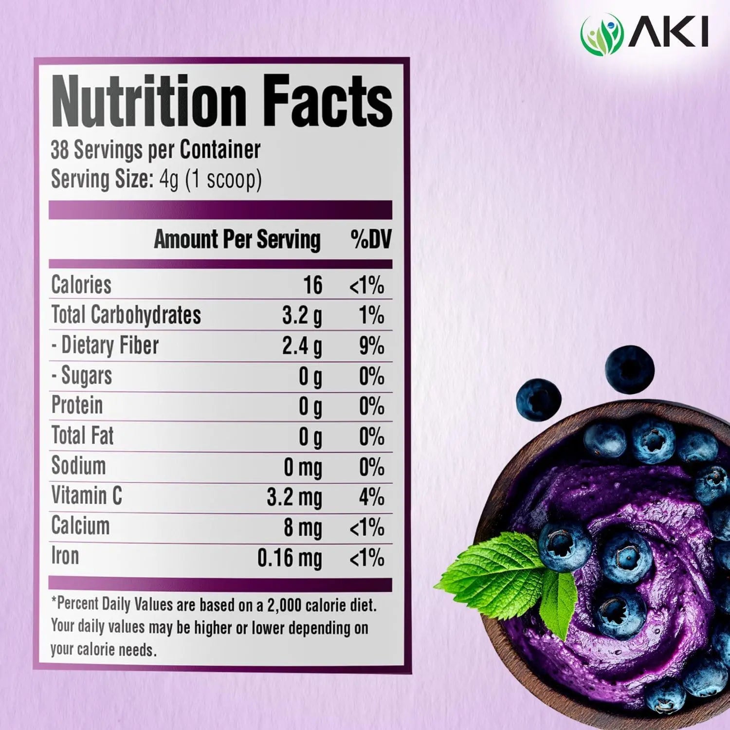 AKI Maqui Berry Extract Powder – Wild Harvested from Patagonia, High in Anthocyanins & Polyphenols, Freeze-Dried Superfruit for Smoothies, Non-GMO, Vegan, 150g/ 5.3 oz AKI ORGANICnz supplements