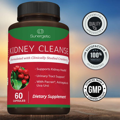 Premium Kidney Cleanse Supplement – Powerful Kidney Support Formula with Cranberry SunergeticUS supplements
