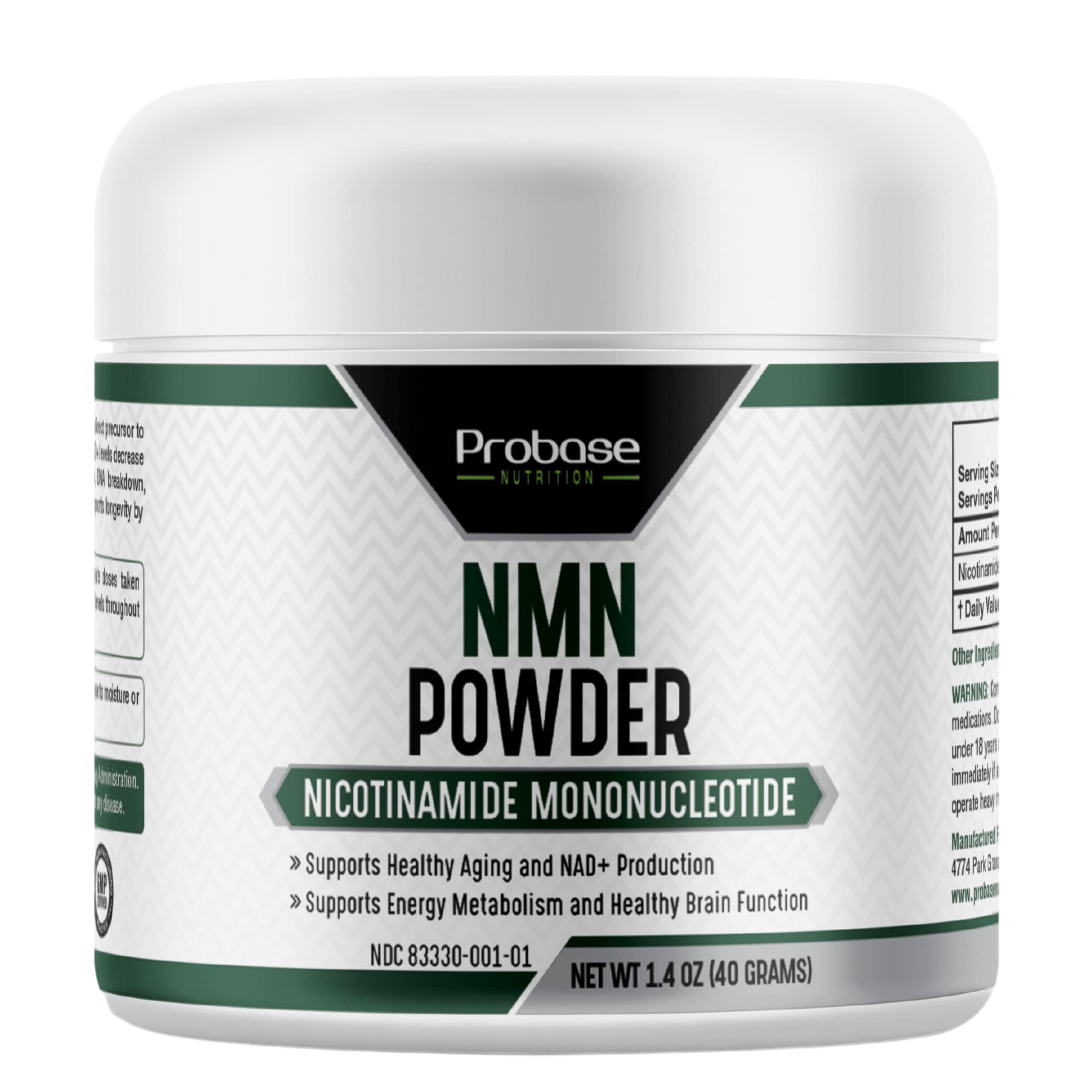 Probase Nutrition Longevity Pure NMN Powder 40 Grams - Ultra-Pure, Fully Stabilized, Pharmaceutical Grade NMN to Boost NAD+, Nicotinamide Mononucleotide Powder Supplement Probase NutritionAu supplements