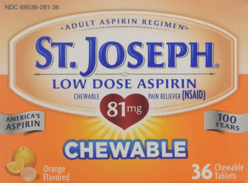 St. Joseph Orange Chewable 81mg Aspirin, 36 Tablets (Pack of 6) St. JosephAu supplements