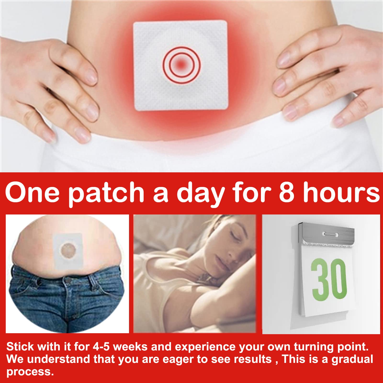 Bubchen Mugwort Belly Patch,30Pcs Natural Wormwood Essence and 30Pcs Belly Sticker BURWSEKKUS supplements