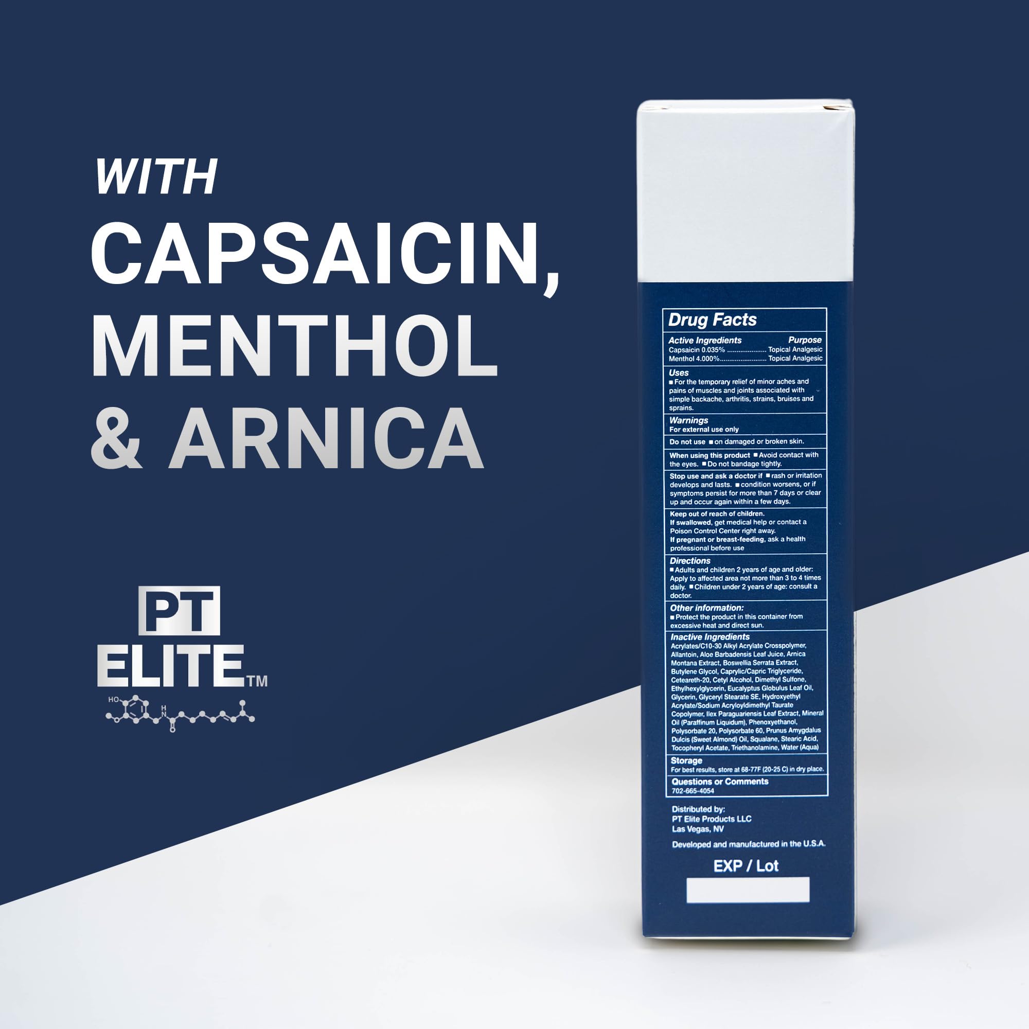 PT Elite Premium Pain Relief Cream, with Capsaicin, Menthol & Arnica, Arthritis, Knee, & Back Pain Relief, Soothes Sore Muscles & Joints, Reduces Stiffness, Non-Greasy, Topical Analgesic, 3.4 oz PT EliteAu supplements