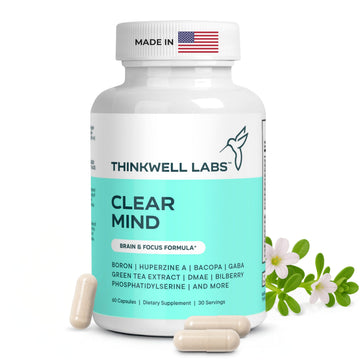THINKWELL LABS Brain Supplements for Memory and Focus for Women and Men, Focus Supplement, Memory Supplement for Brain, Nootropic with Boron, Huperzine A, Phosphatidylserine (40-in-1, 60 Capsules) THINKWELL LABSAu supplements