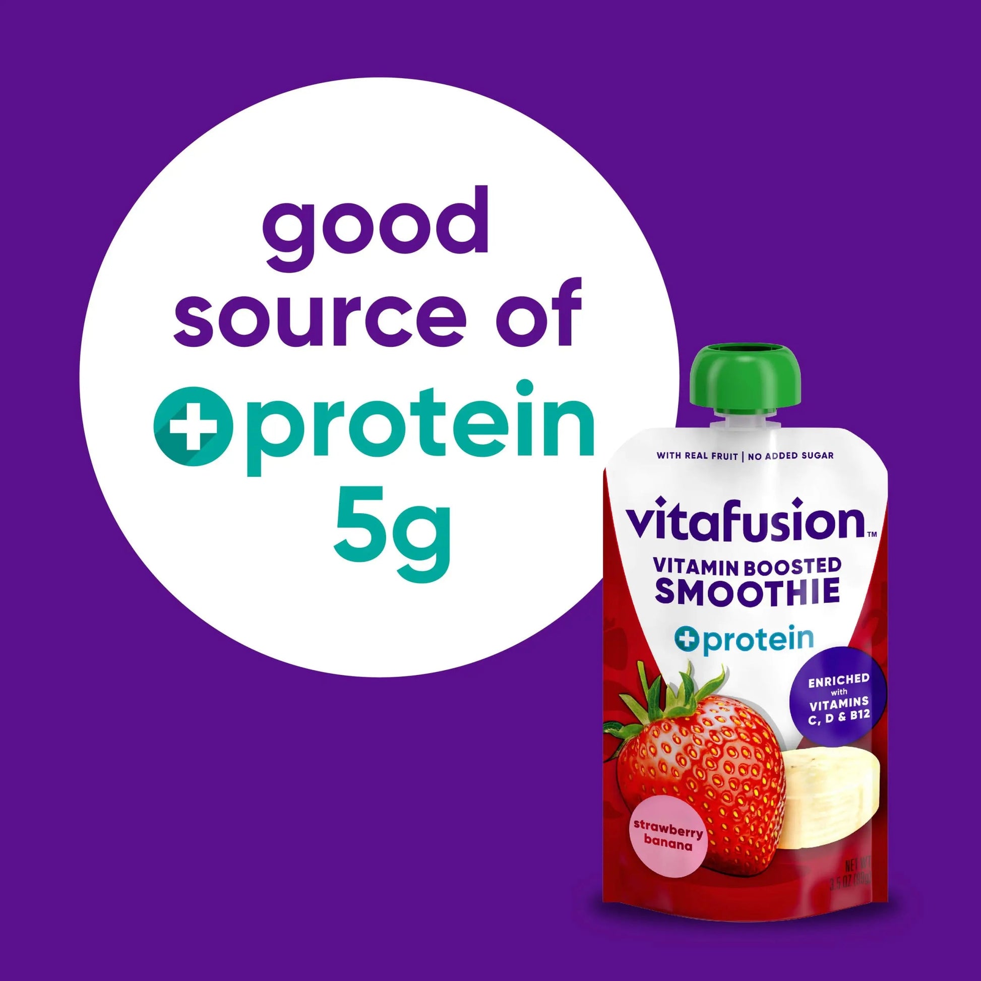 vitafusion Vitamin-Boosted Smoothie +Protein for Energy Metabolism and Immune Support, Strawberry Banana Flavor Excellent Source VitafusionAu supplements
