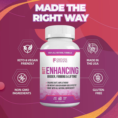 Forever Feminine Premium Butt Enhancement Pills - Booty Enlargement Pills - Shape Forever FeminineUS supplements