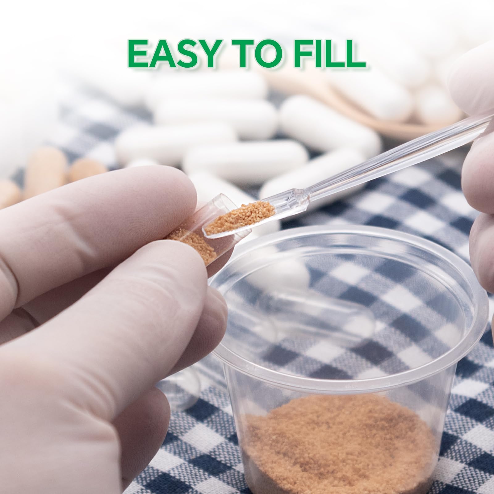 Angtai JN Capsules Size 000 Vegan Empty Plant Based Clear (100 Count) Gluten Free, Non-GMO, Halal Certified Pill Caps Filling Kit with 2 Spoons for Vegetarian DIY Your Own Supplements Angtai JNAu supplements