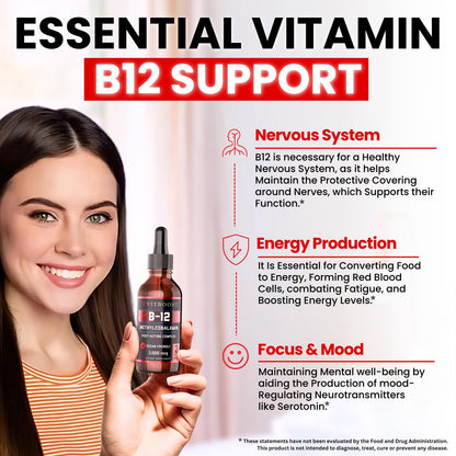 VITBOOST Vegan Liquid B-12 Drops – 60 x 5000 mcg Extra Strength Raspberry Flavored Vitamin B12 Liquid Methylcobalamin sublingual Supplement | Designed to Maximize Absorption VITBOOSTUS supplements