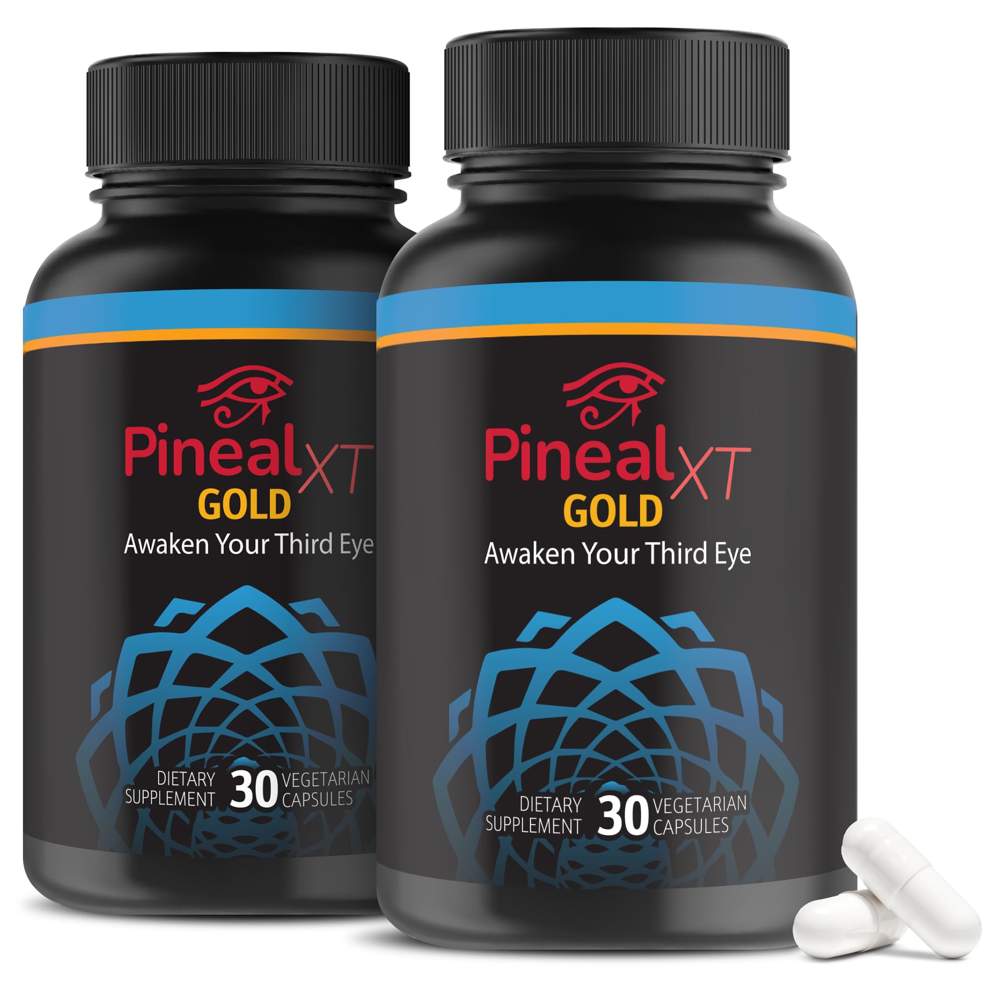 Nutraville Pineal XT Gold - Pineal Gland Supplement - Third Eye Awakening - Focus and Memory Supplement for Brain - 7 Powerful Ingredients Decalcify, Detox, and Activate Your Pineal Gland, 2 Pack NutravilleAu supplements