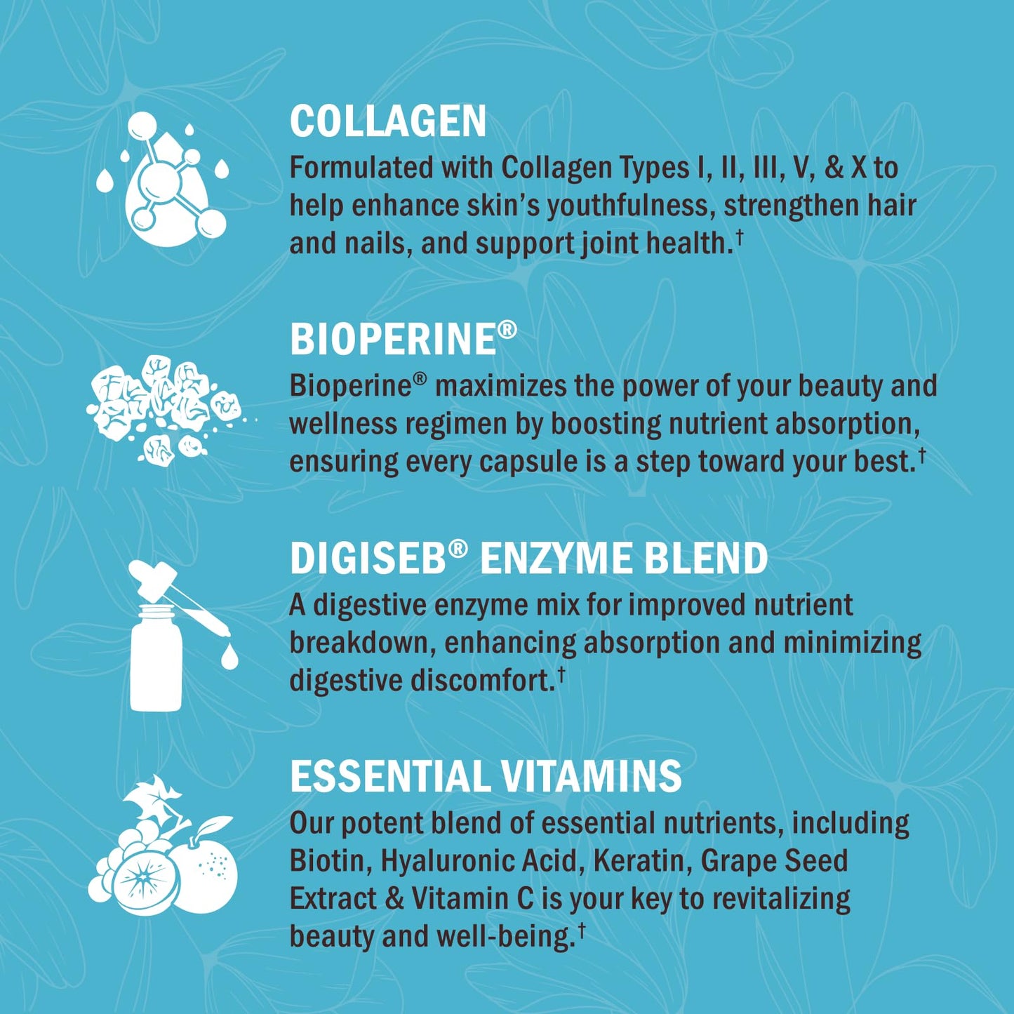 Multi Collagen Pills for Women (Types I II III V X) with Vitamin C Hyaluronic Acid Biotin BioSchwartzUS supplements