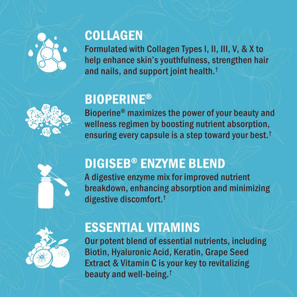 Multi Collagen Pills for Women (Types I II III V X) with Vitamin C Hyaluronic Acid Biotin BioSchwartzUS supplements