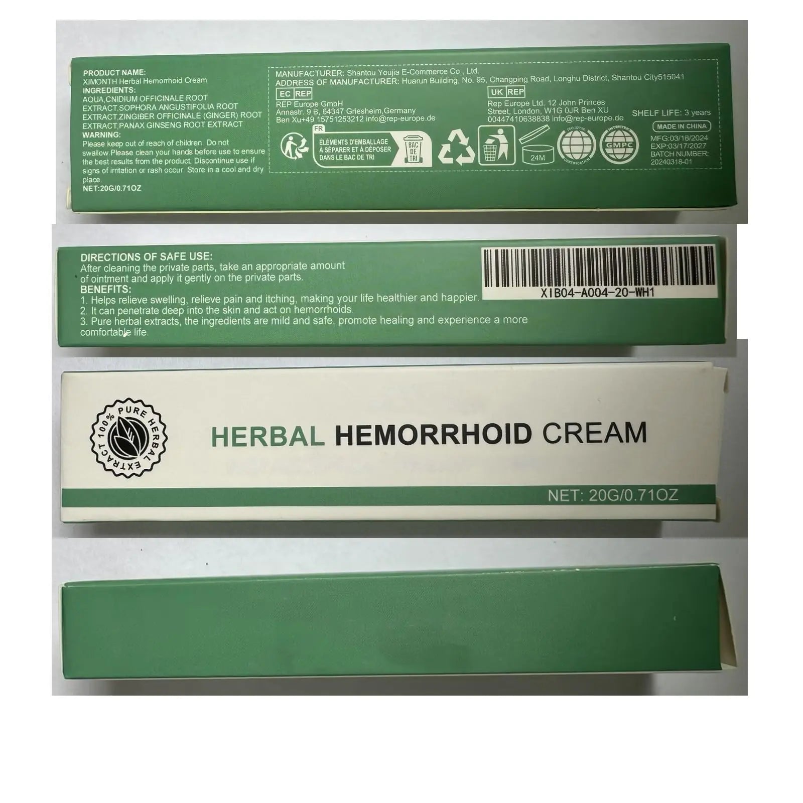 BITYEYE Herbal Hemorrhoids Cream,Hemorrhoid Cream,for Men and Women (1PCS) BITYEYEAu supplements