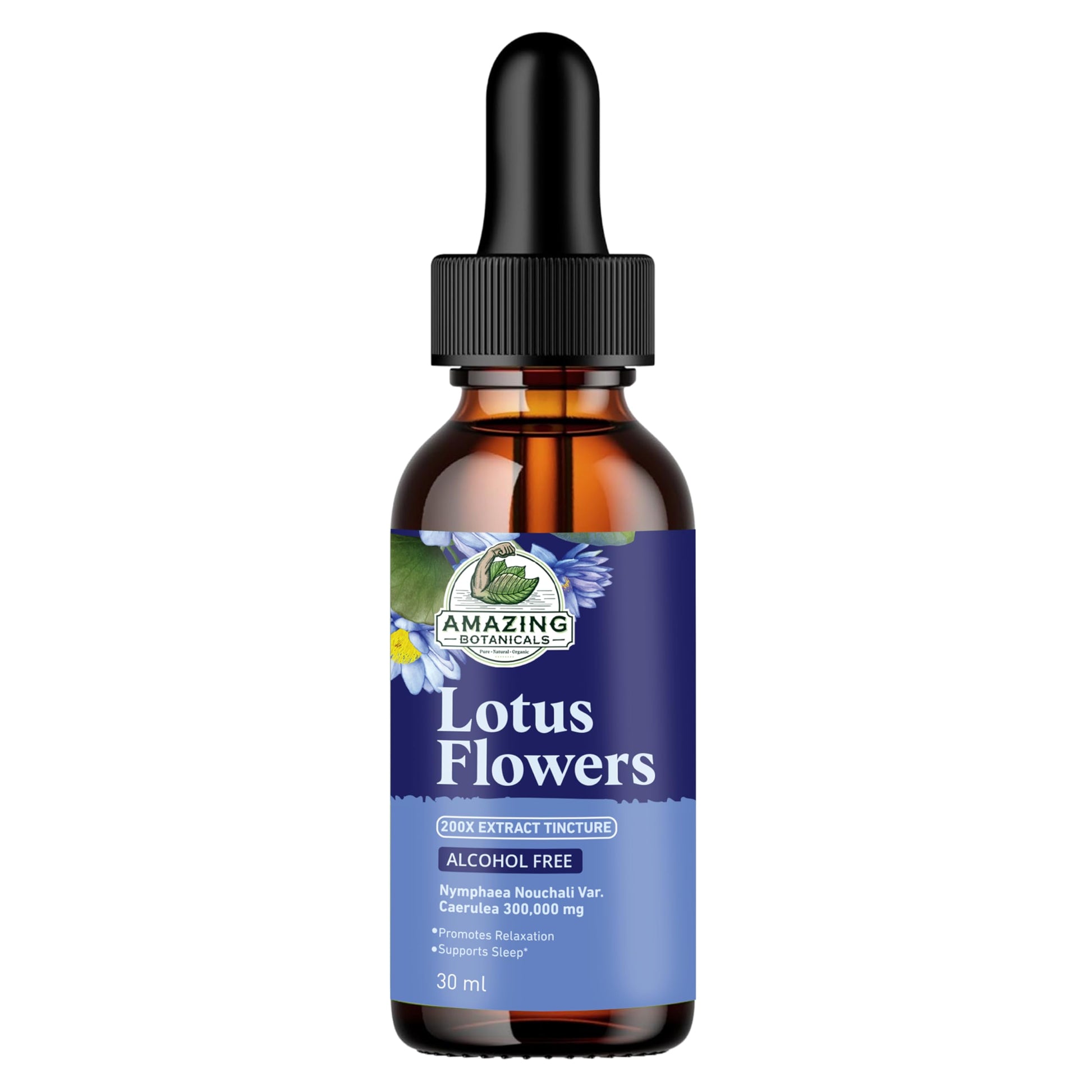 Alcohol-Free Lotus Flowers 200X Herbal Extract Tincture 300,000 mg - 1oz / 30ml Amazing BotanicalsAu supplements